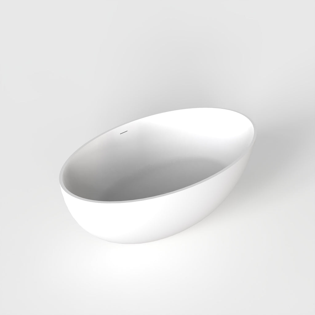 67 Inch Freestanding Solid Surface Soaking Bathtub
