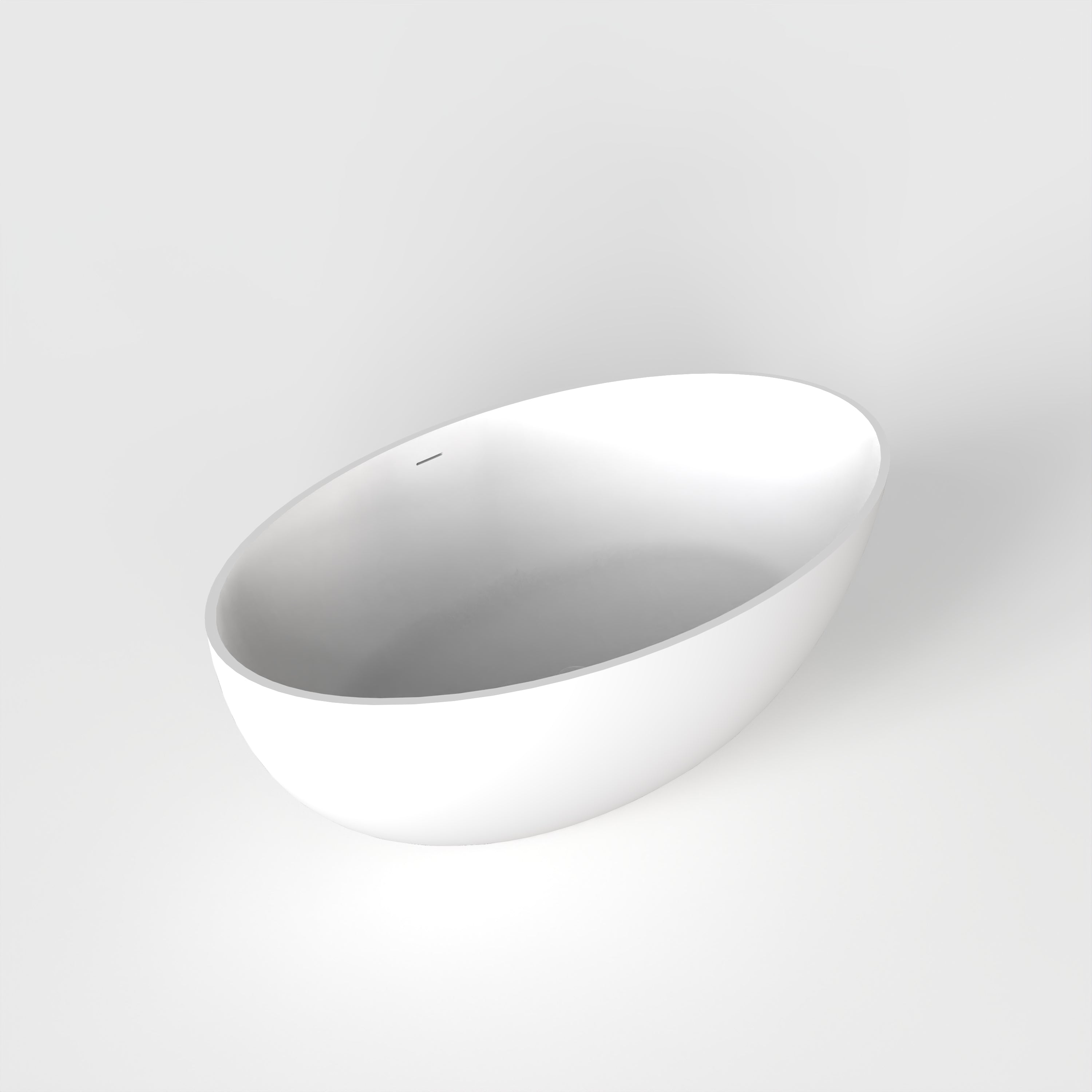 67 Inch Freestanding Solid Surface Soaking Bathtub