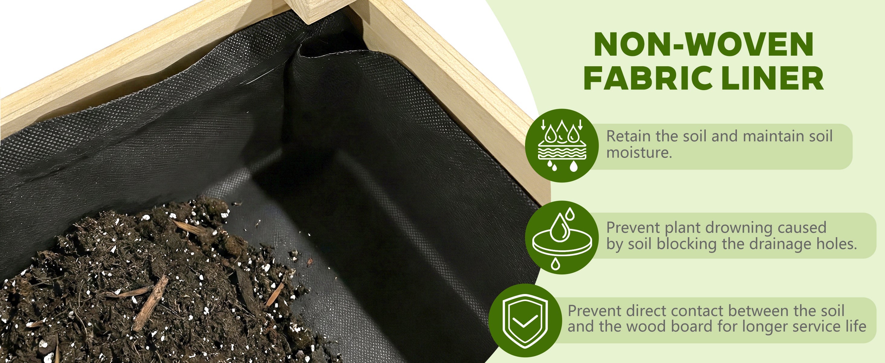 Raised Garden Bed with Water Collection Tray and Storage Shelf