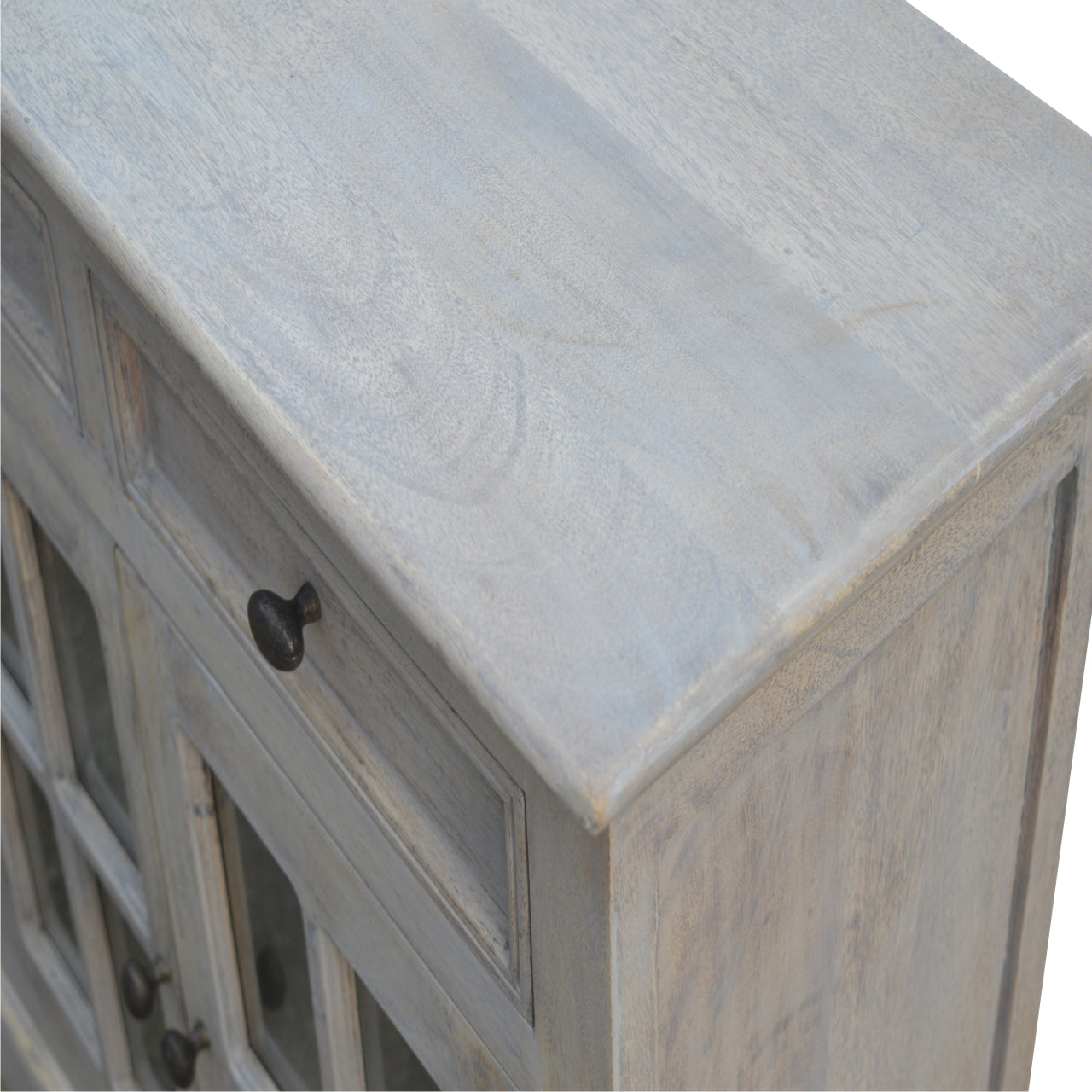 Solid Wood Stone Acid Wash Glazed Sideboard