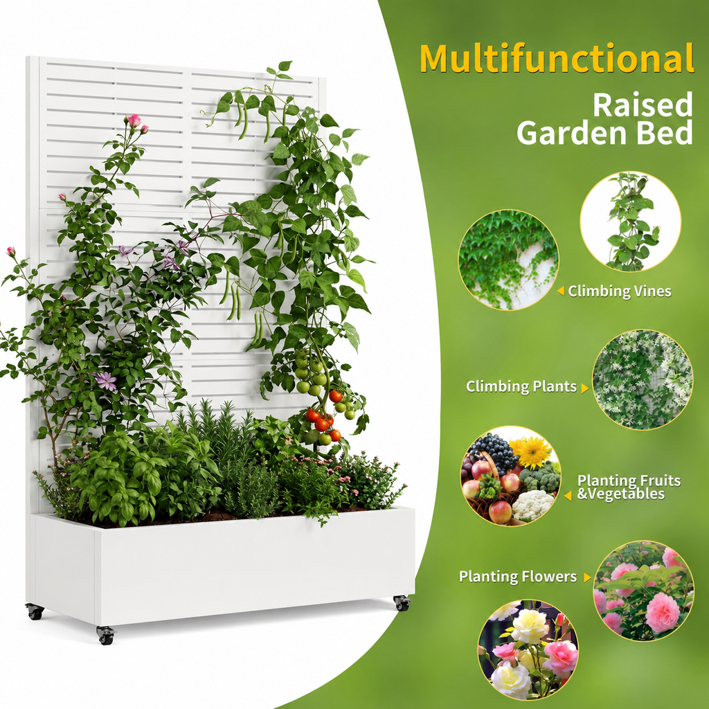 Metal Planter Box with Trellis