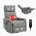 Heat Massage Manual Recliner Chair with Rocker and Swivel