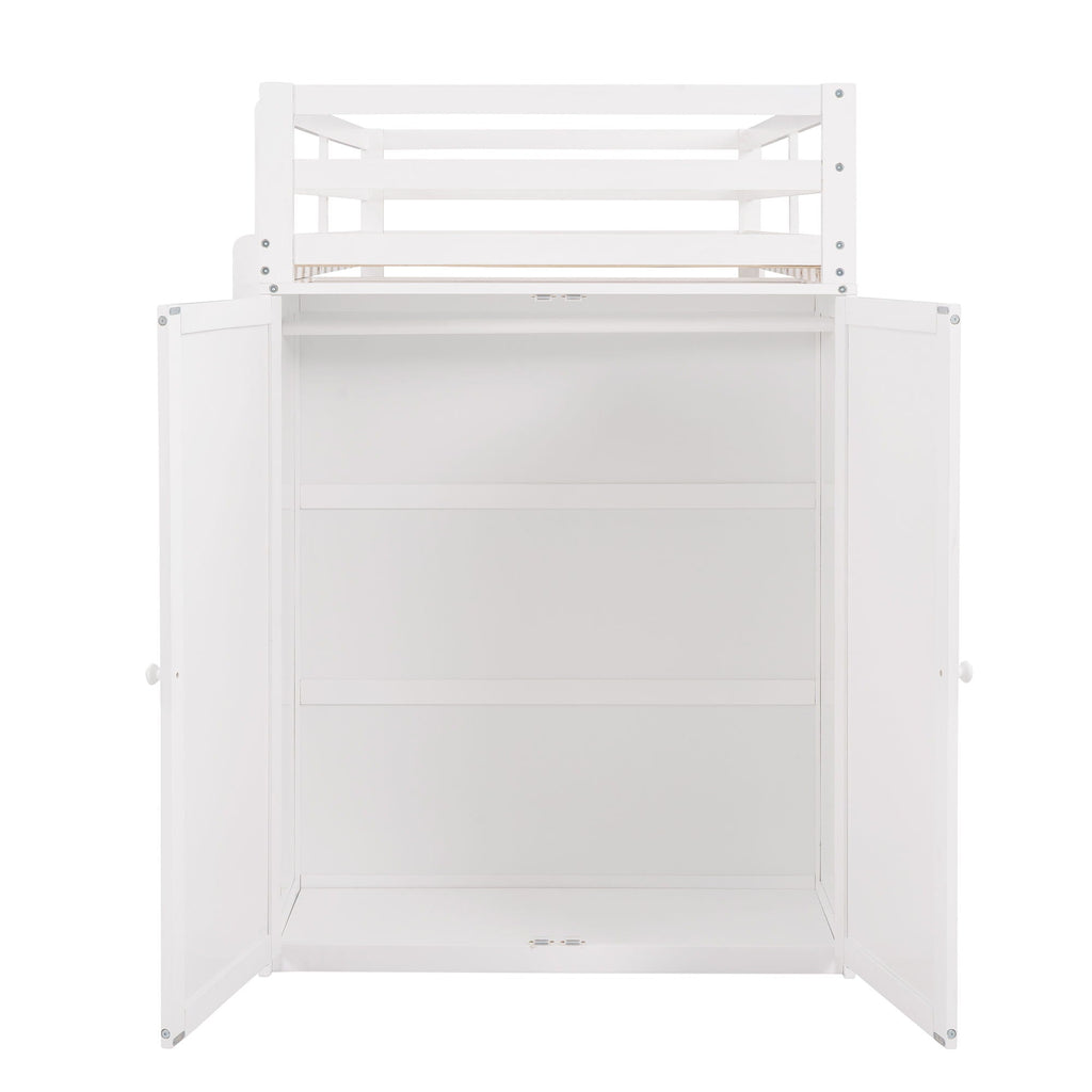 Loft Bed With Drawers, Desk, And Wardrobe