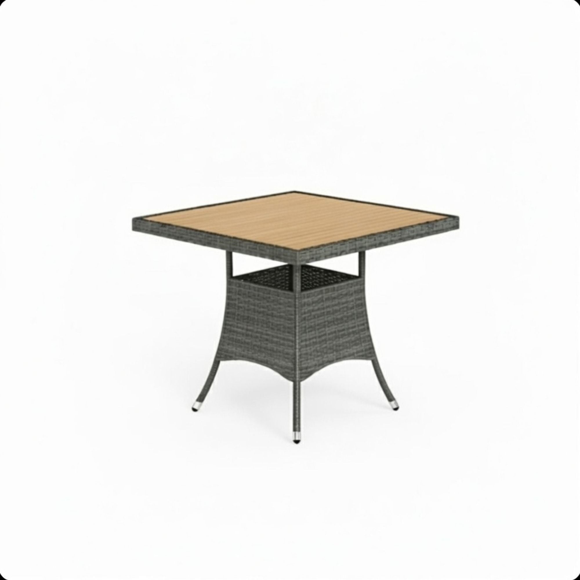 All-Weather Square Rattan Patio Dining Table