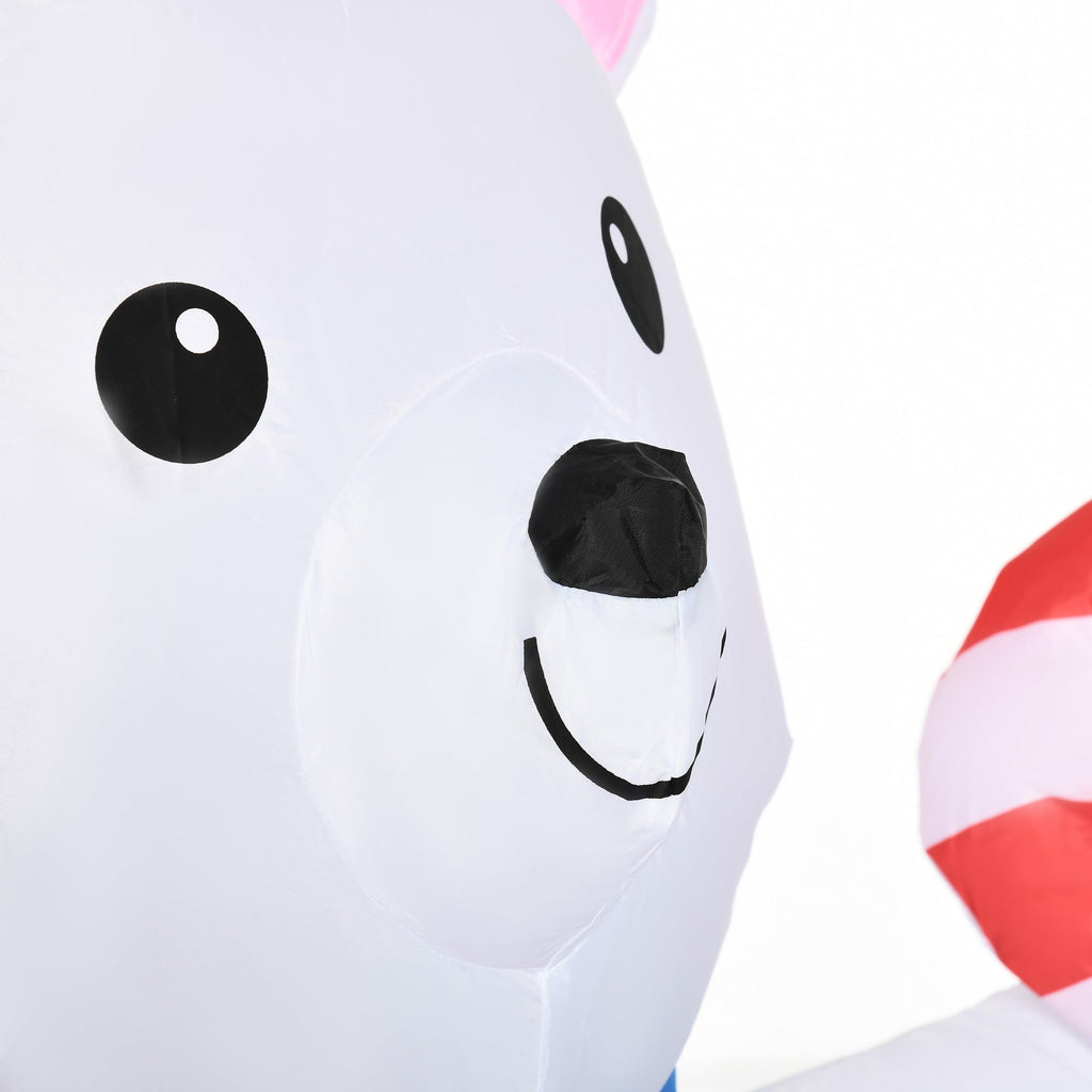 Outsunny 5ft Christmas Inflatable Outdoor Decoration Blessed Polar Bear and Penguins in the Cup