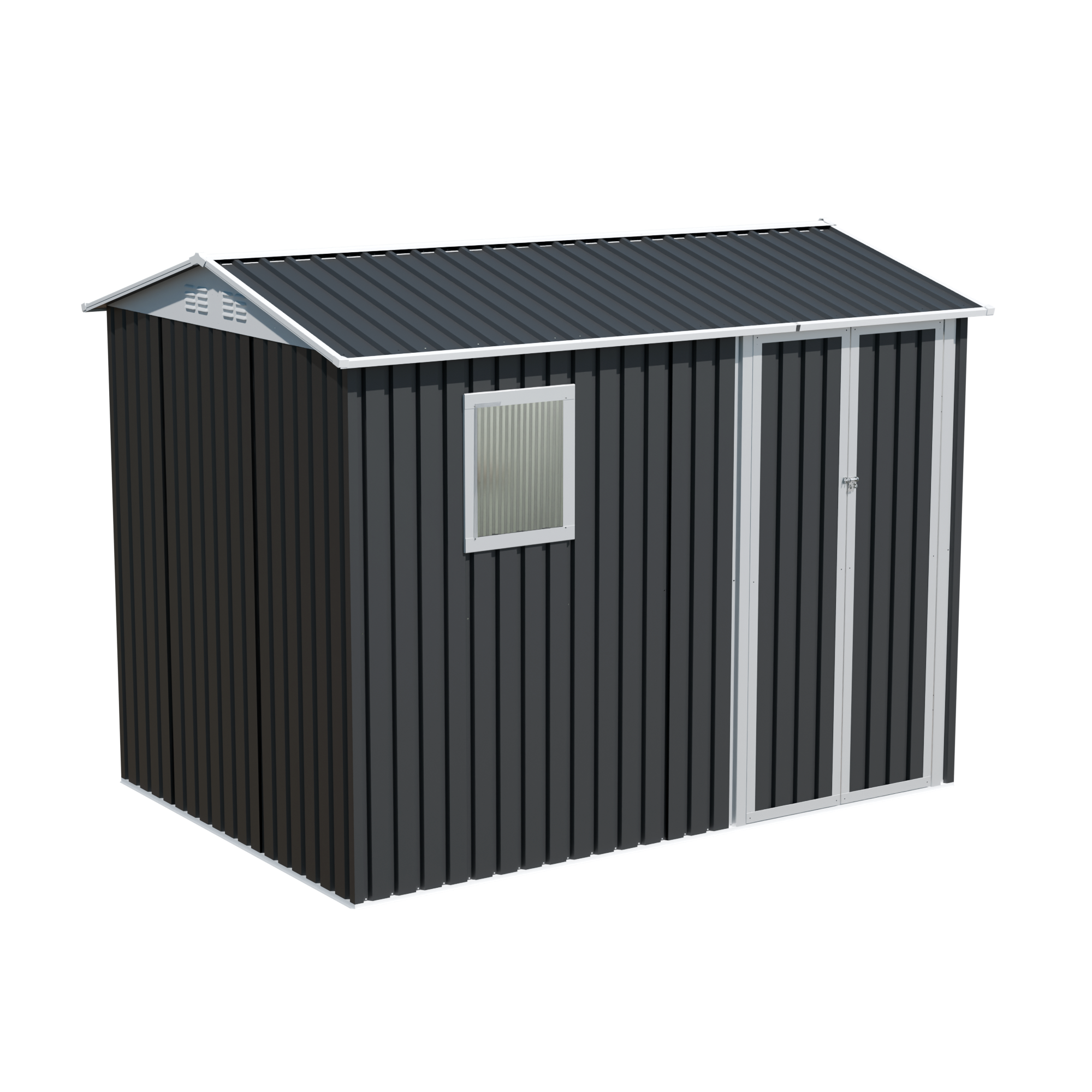 9x6 Ft Metal Garden Shed with 1 Window for Outdoor Patio Storage