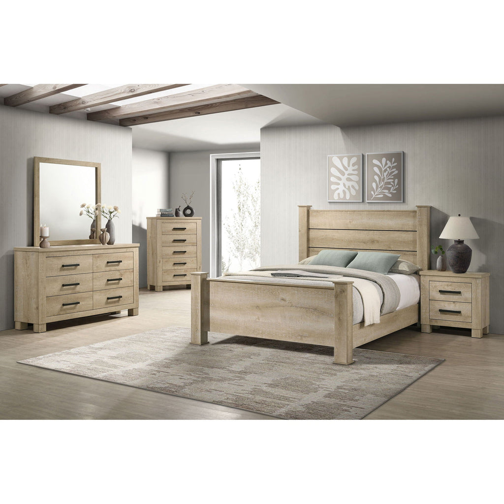 Sansome - Queen Panel Bed - Oak