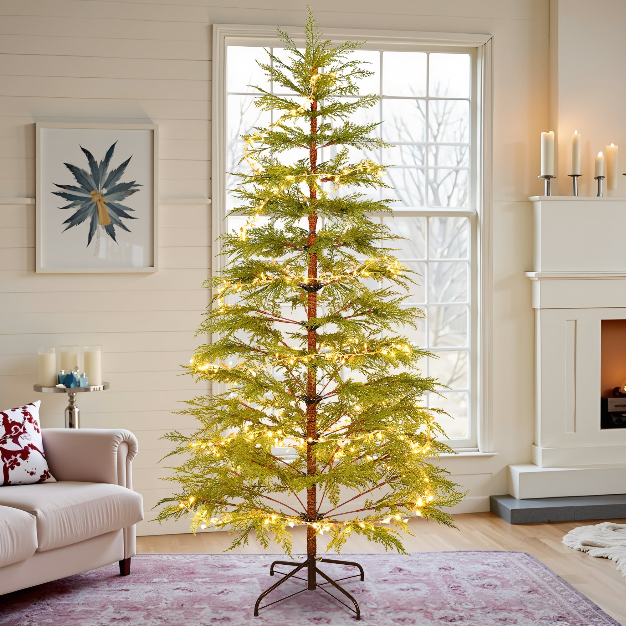 6 Feet Artificial Full Christmas Tree with LED Lights