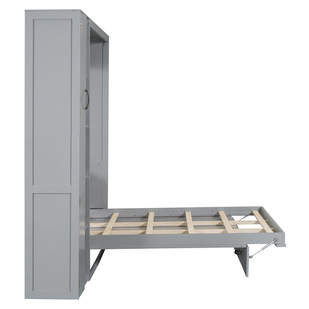 Murphy Wall Bed With Shelves, Wardrobe And LED Lights