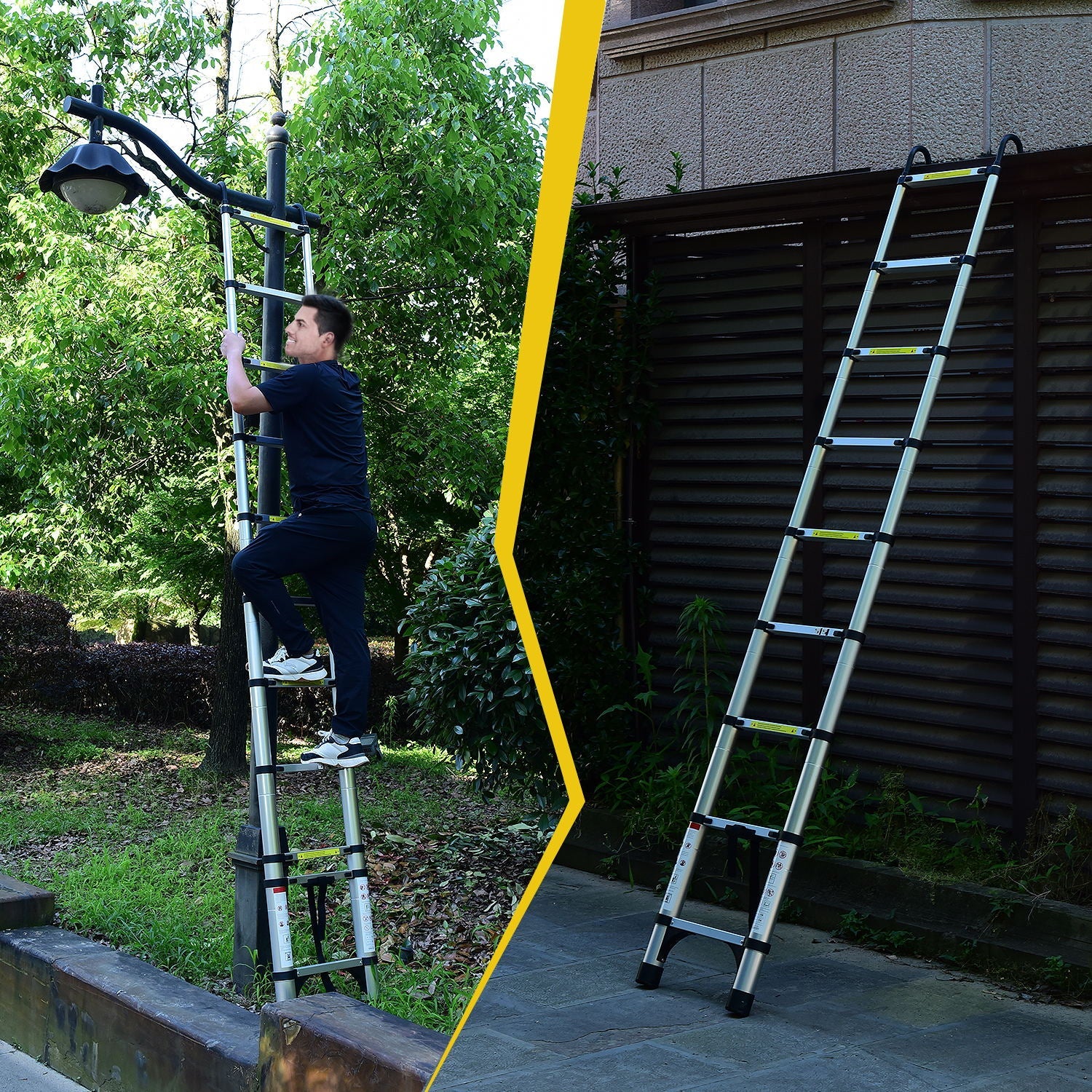 8.5FT Telescopic Ladder - Aluminum Alloy Multi-Purpose Ladder