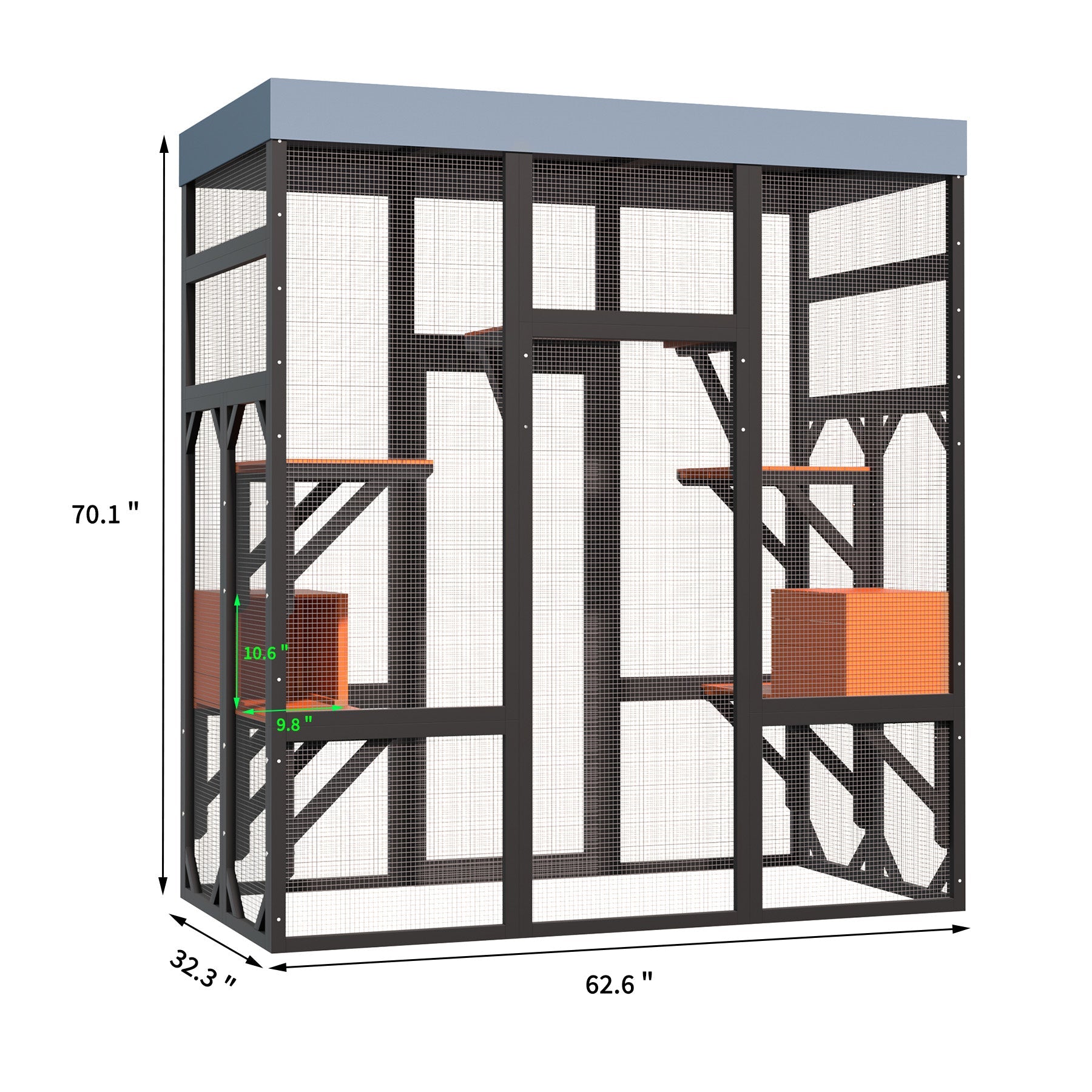 62.6" Solid Wood Pet Enclosure