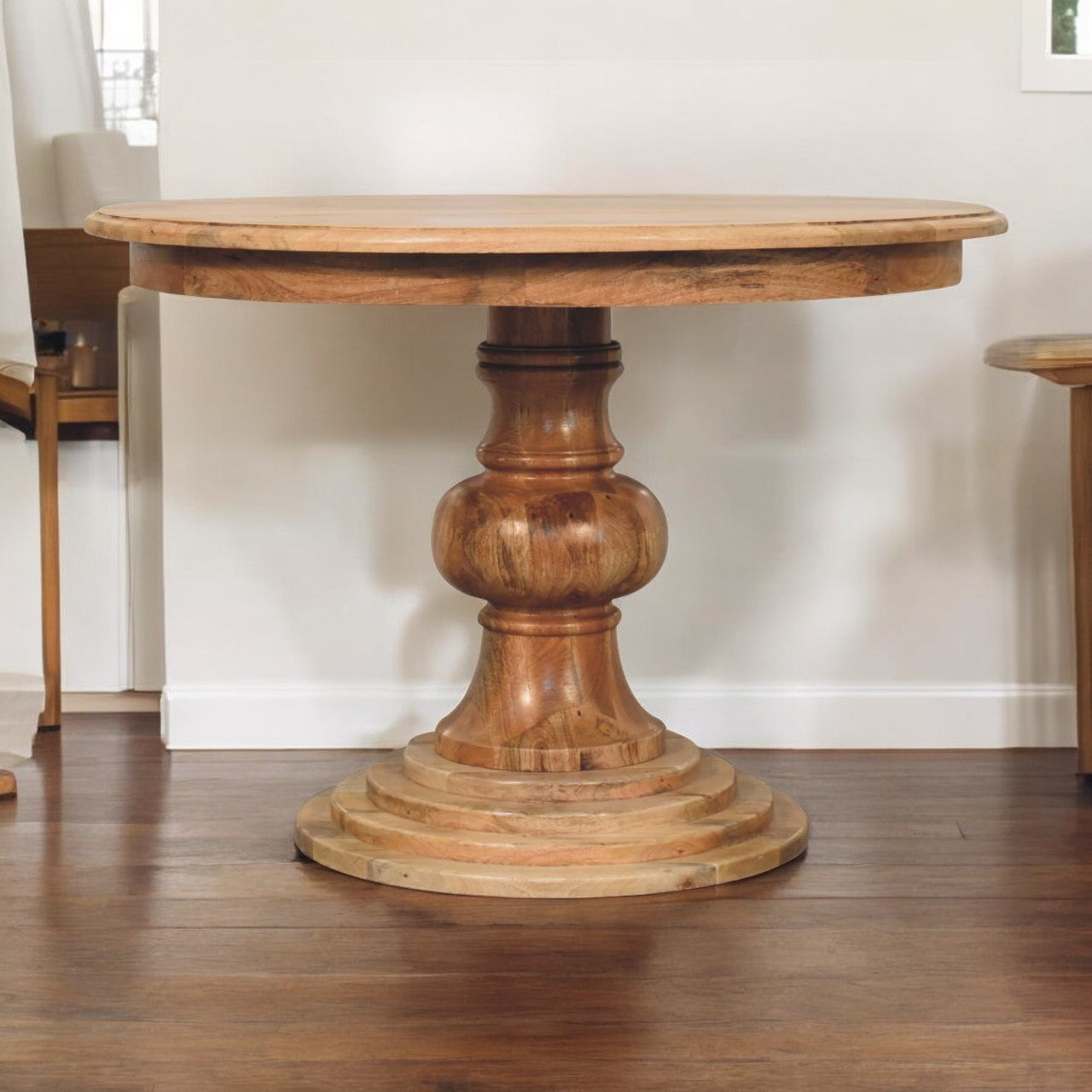 Solid Wood Round Turned Dining Table