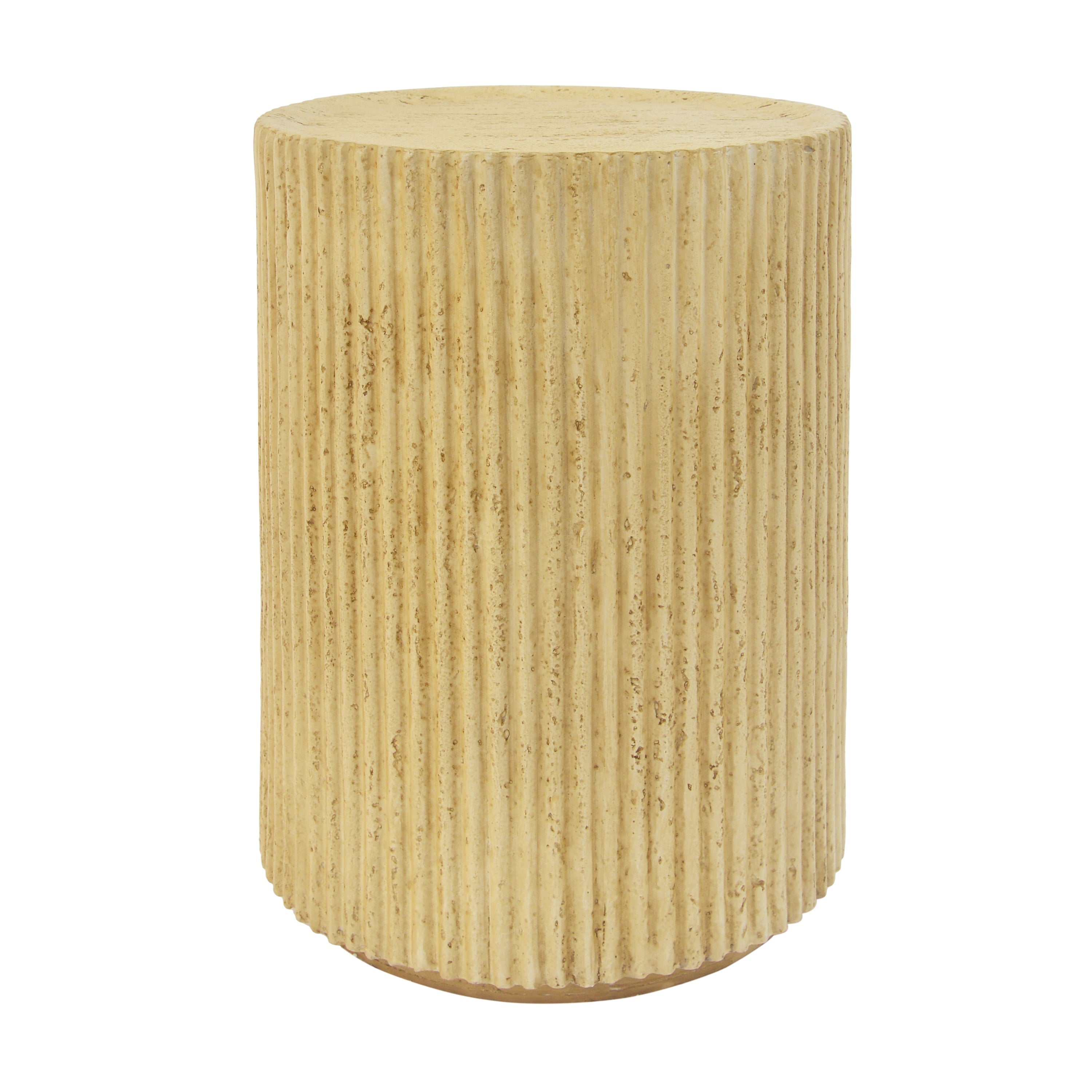 Cylindrical Outdoor Side Table Antique Brown MGO