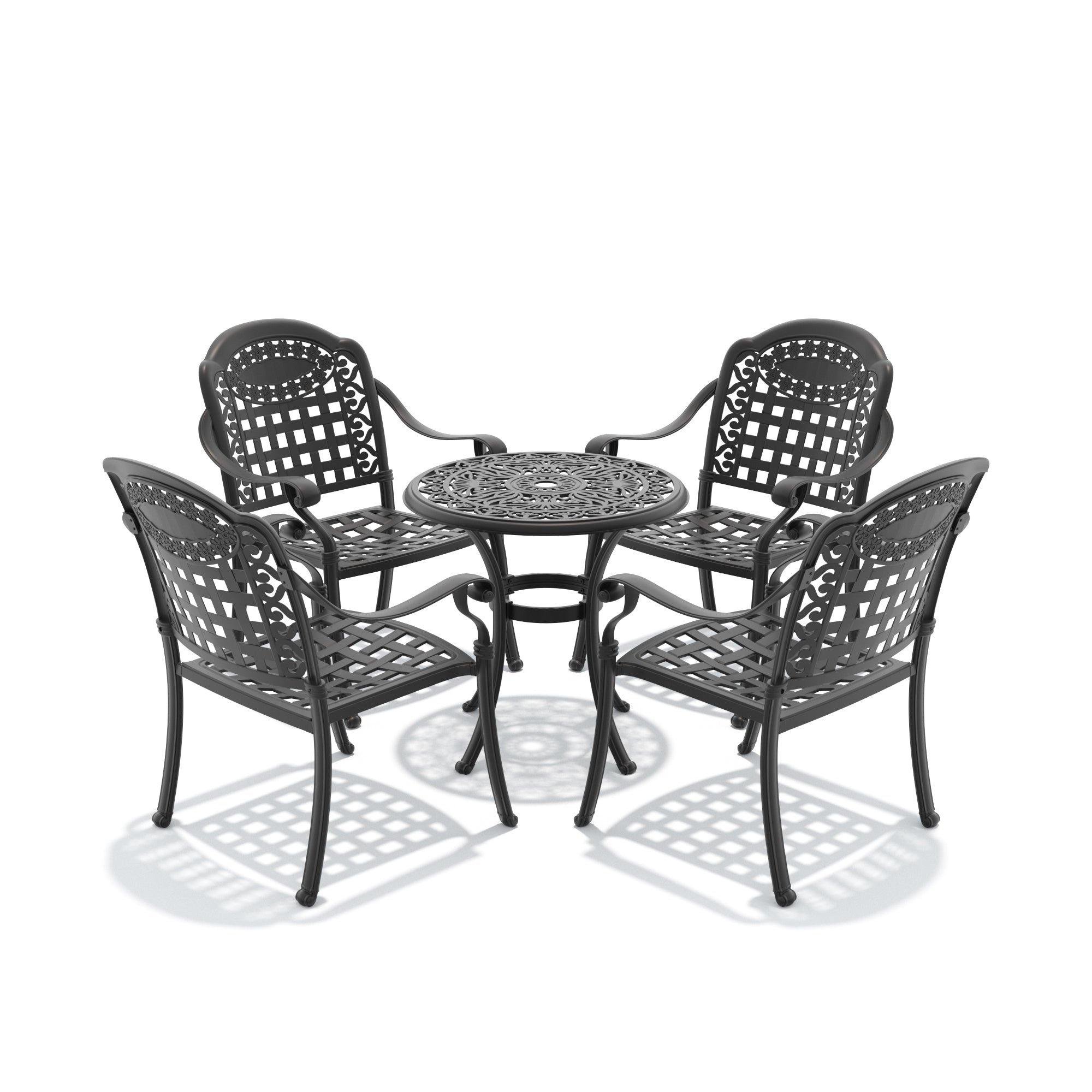 5-Piece Cast Aluminum Patio Furniture Set with Cushions