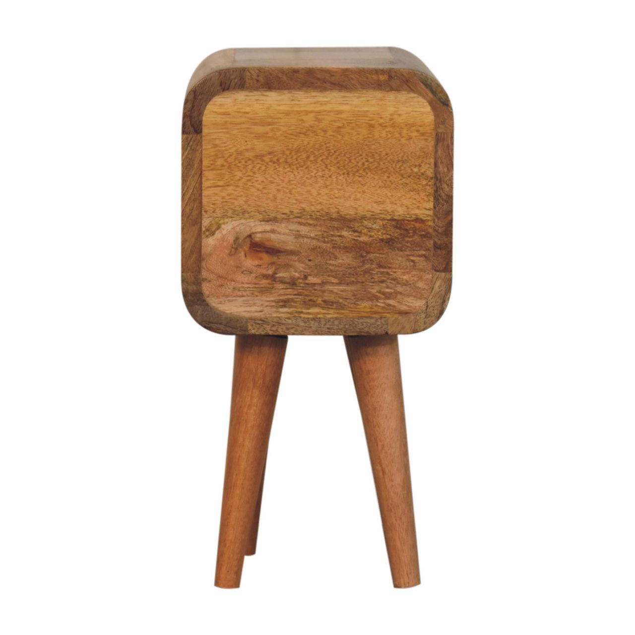 Solid Wood Extra Mini Curved Oak Bedside Table