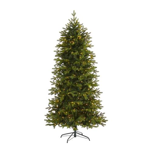 7'Belgium Fir “Natural Look" Artificial Christmas Tree with 500 Clear LED Lights