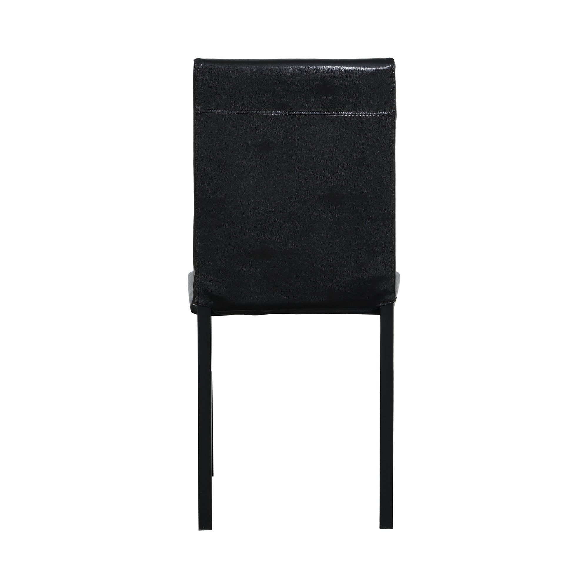 Furniture 5 Piece Metal Dinette Set with Faux Marble Top - Black