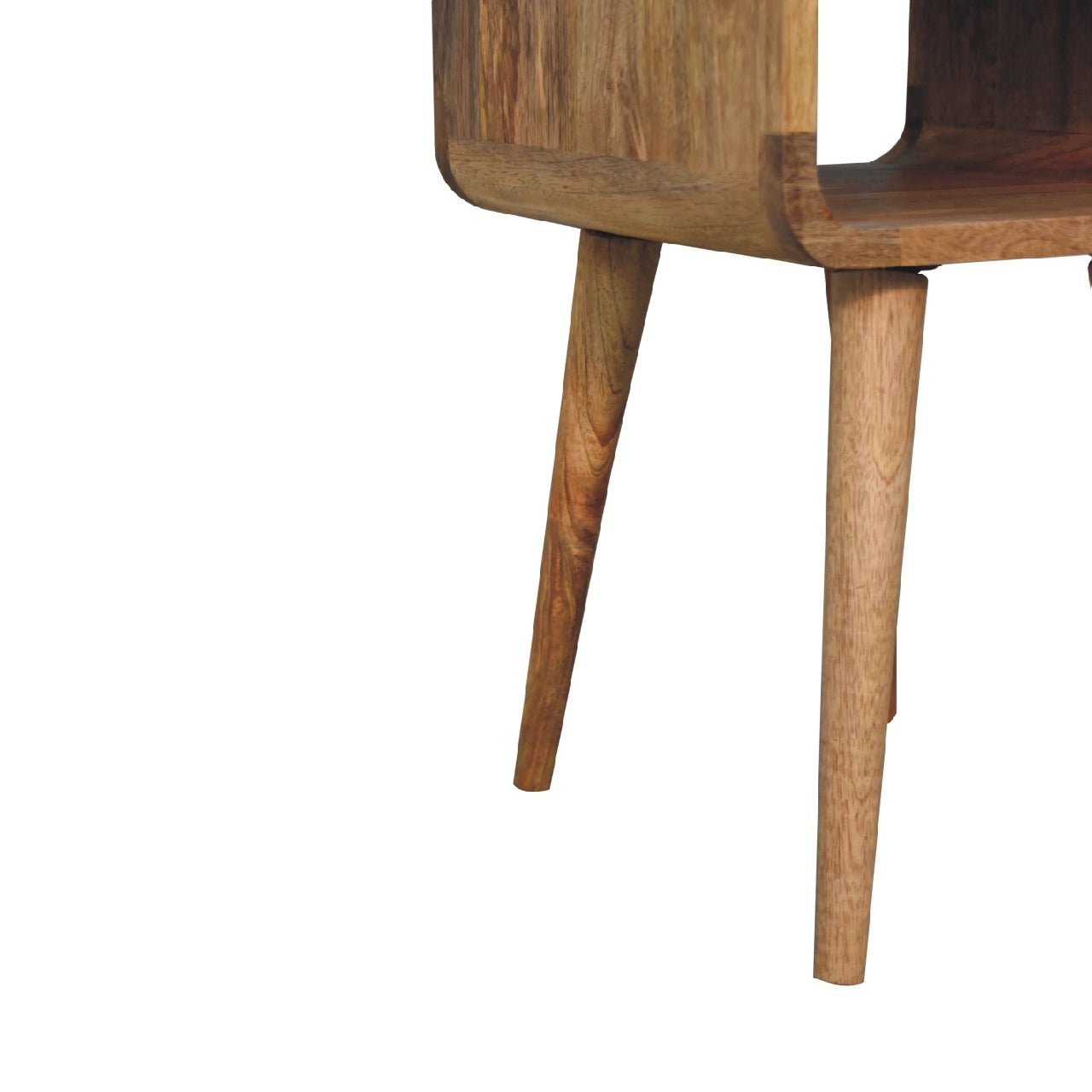 Solid Wood Mini Oak-ish Curve Lower Nightstand