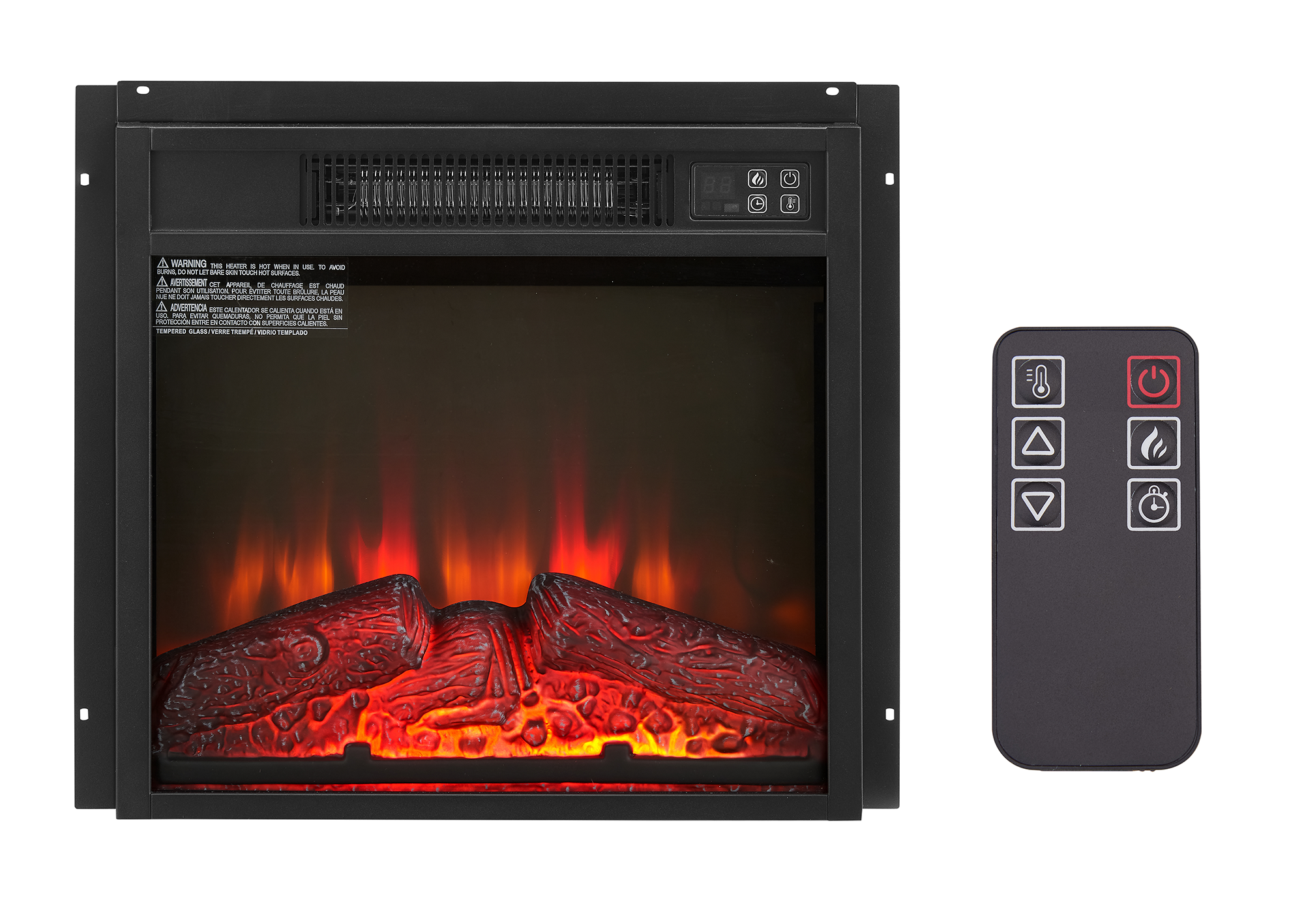 Electric Fireplace Insert 18" 1400W Remote Control