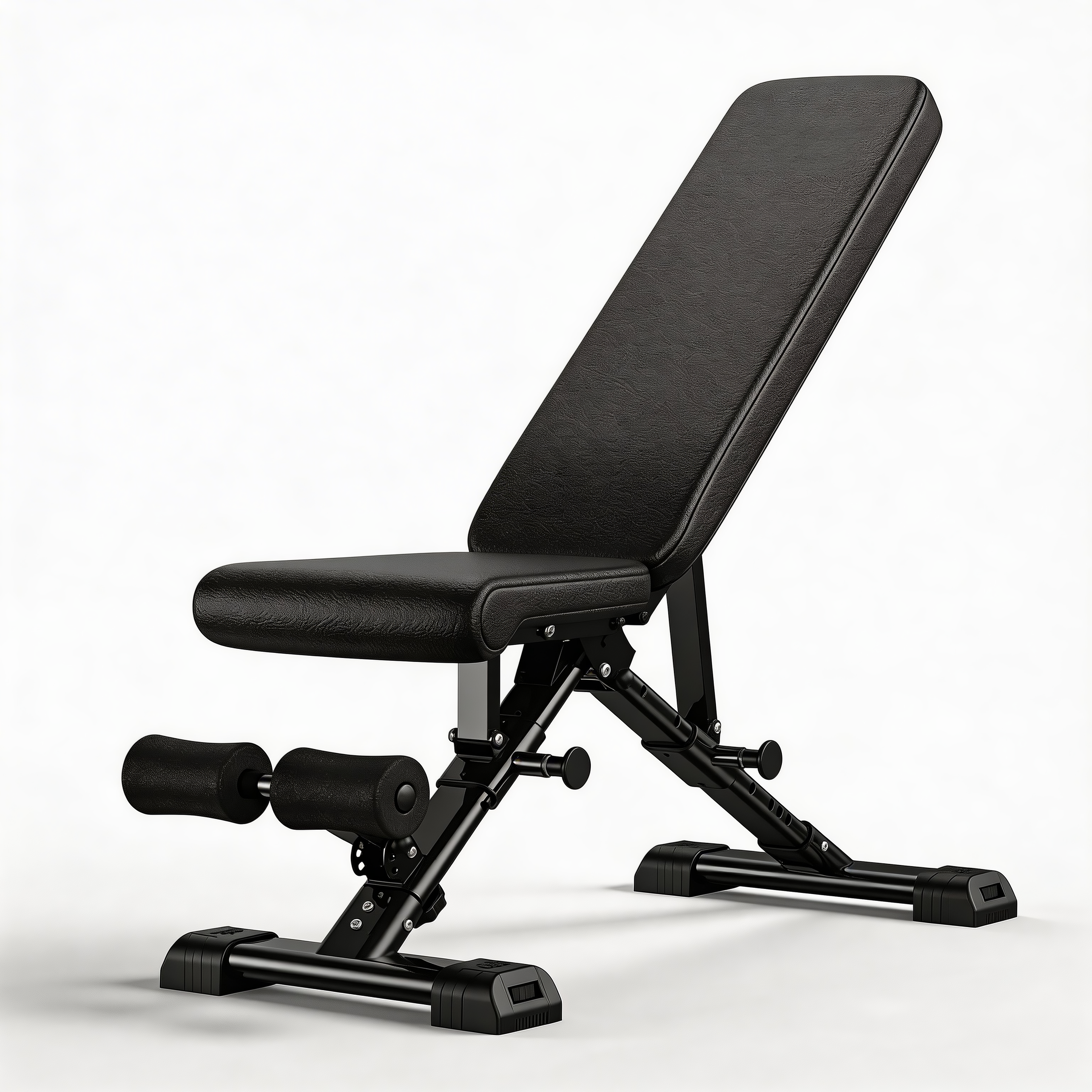 Adjustable Weight Bench with Resistance Bands, Foldable Incline/Decline Workout Bench for Full-Body Training, Multi-Purpose Strength Training Bench for Home Gym