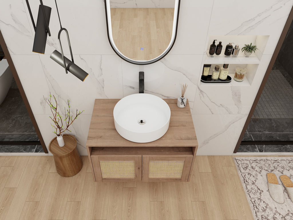 30" Bathroom Vanity with Ceramic Art Sink