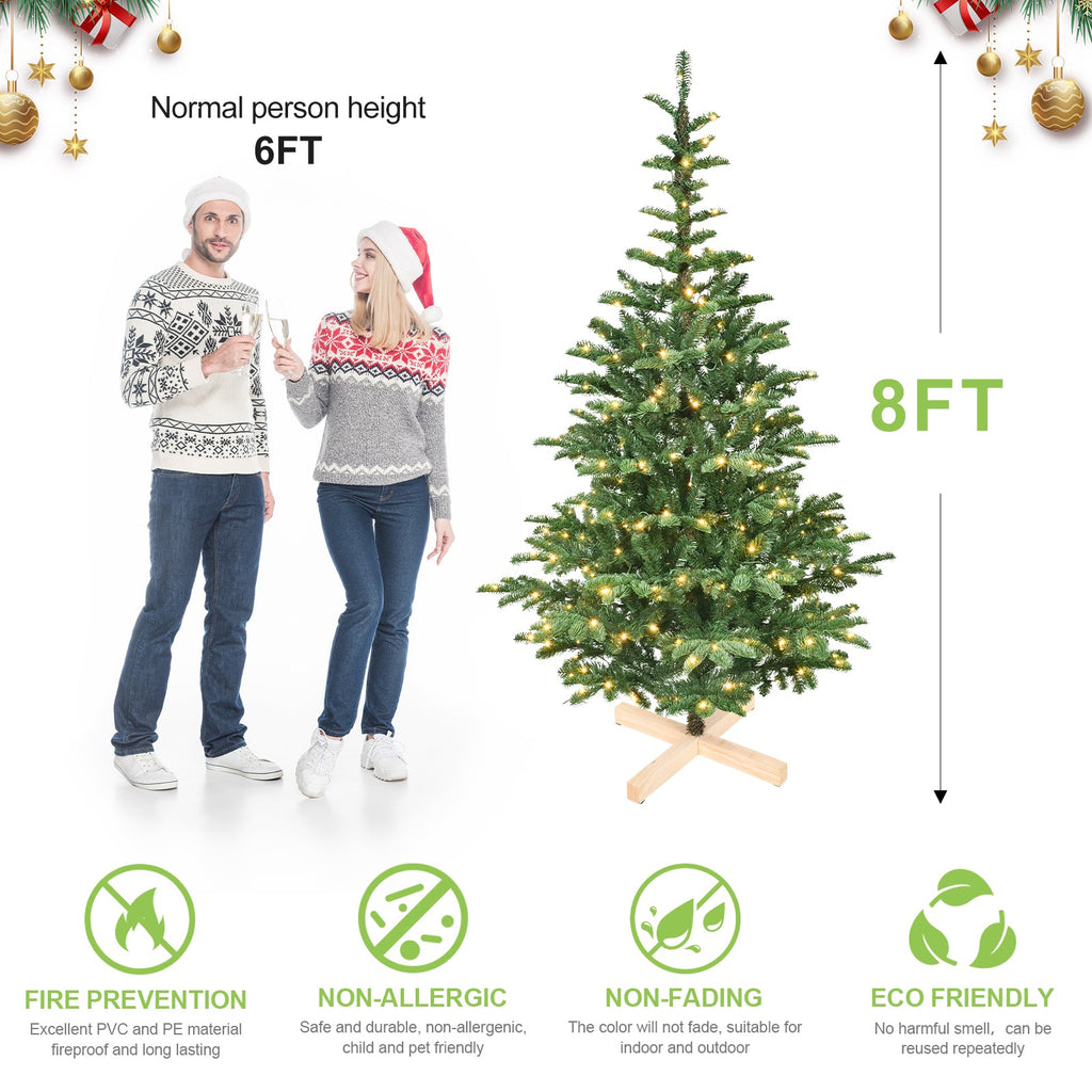7ft Pre-Lit Christmas Tree with 400 Warm Lights