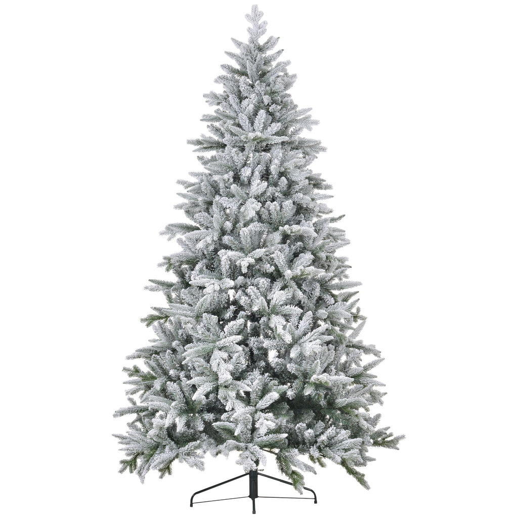 HOMCOM 8ft Snow Flocked Artificial Christmas Tree