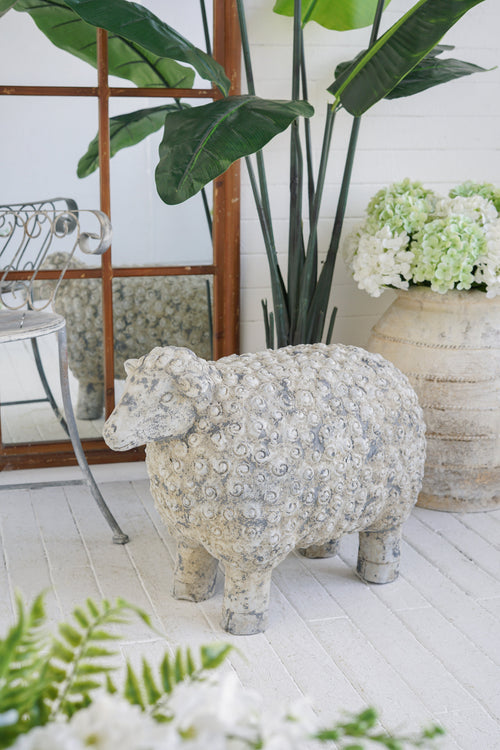 25.5x13x18" Magnesium Sheep Figurine with Weathered Finish