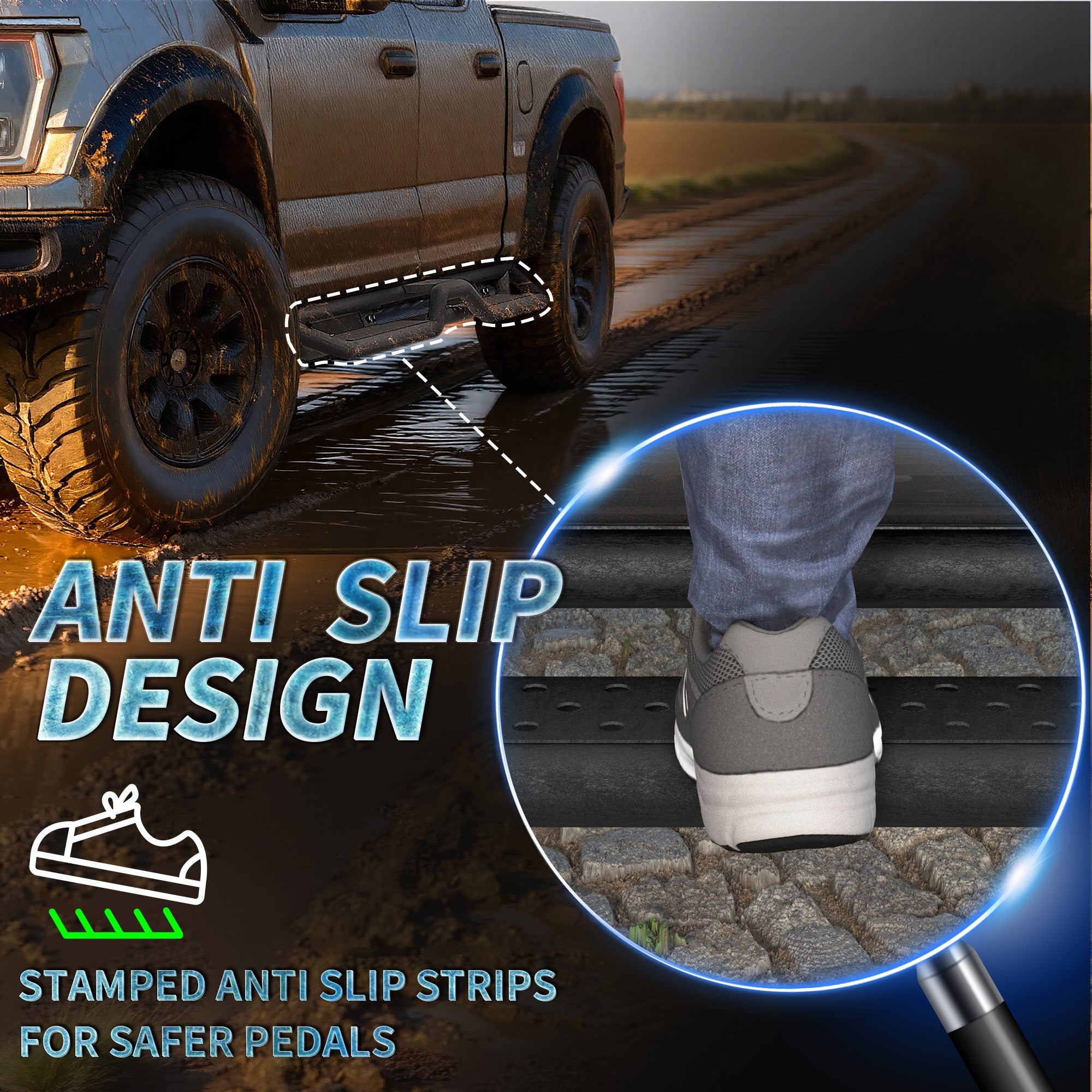 6" Running Boards Side Steps For 2015-2026 Ford F-150 Super Crew Cab