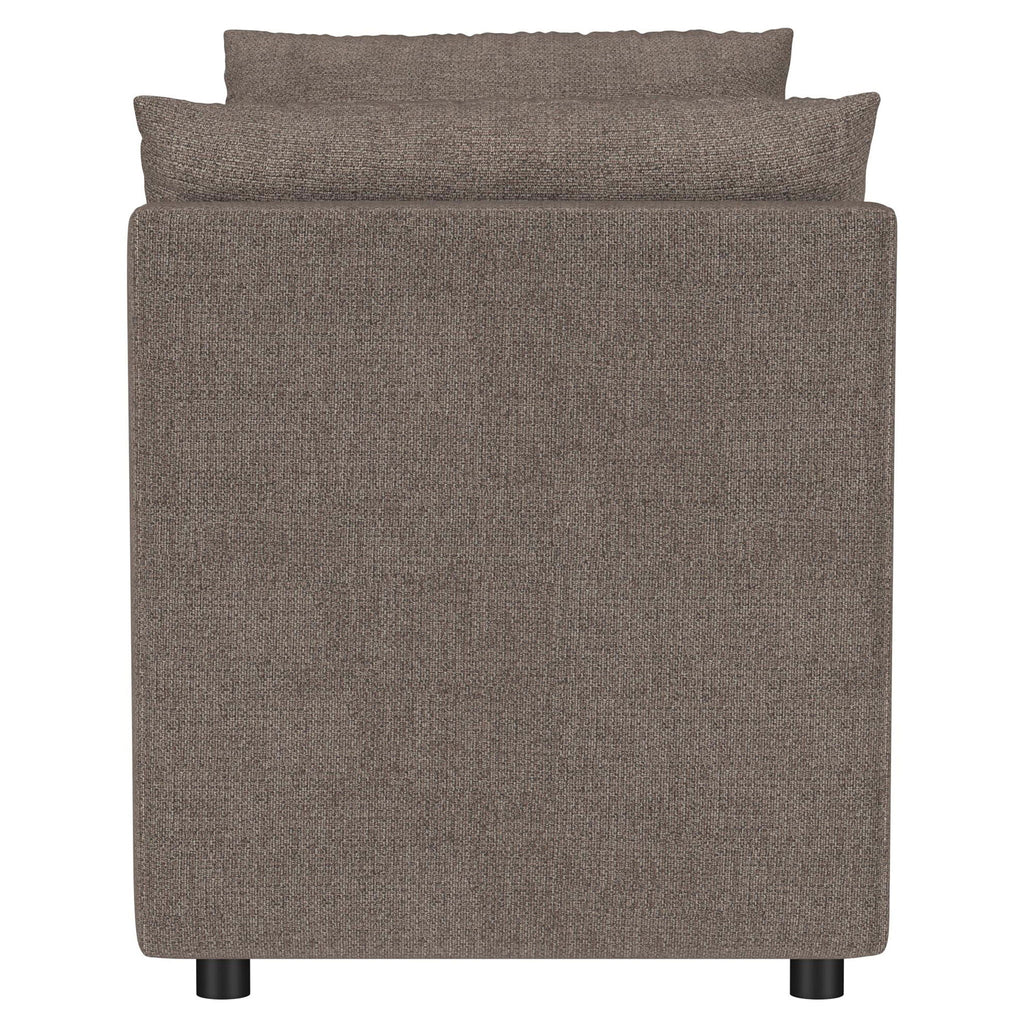 Isiah - Raised Arm Accent Bench - Brown