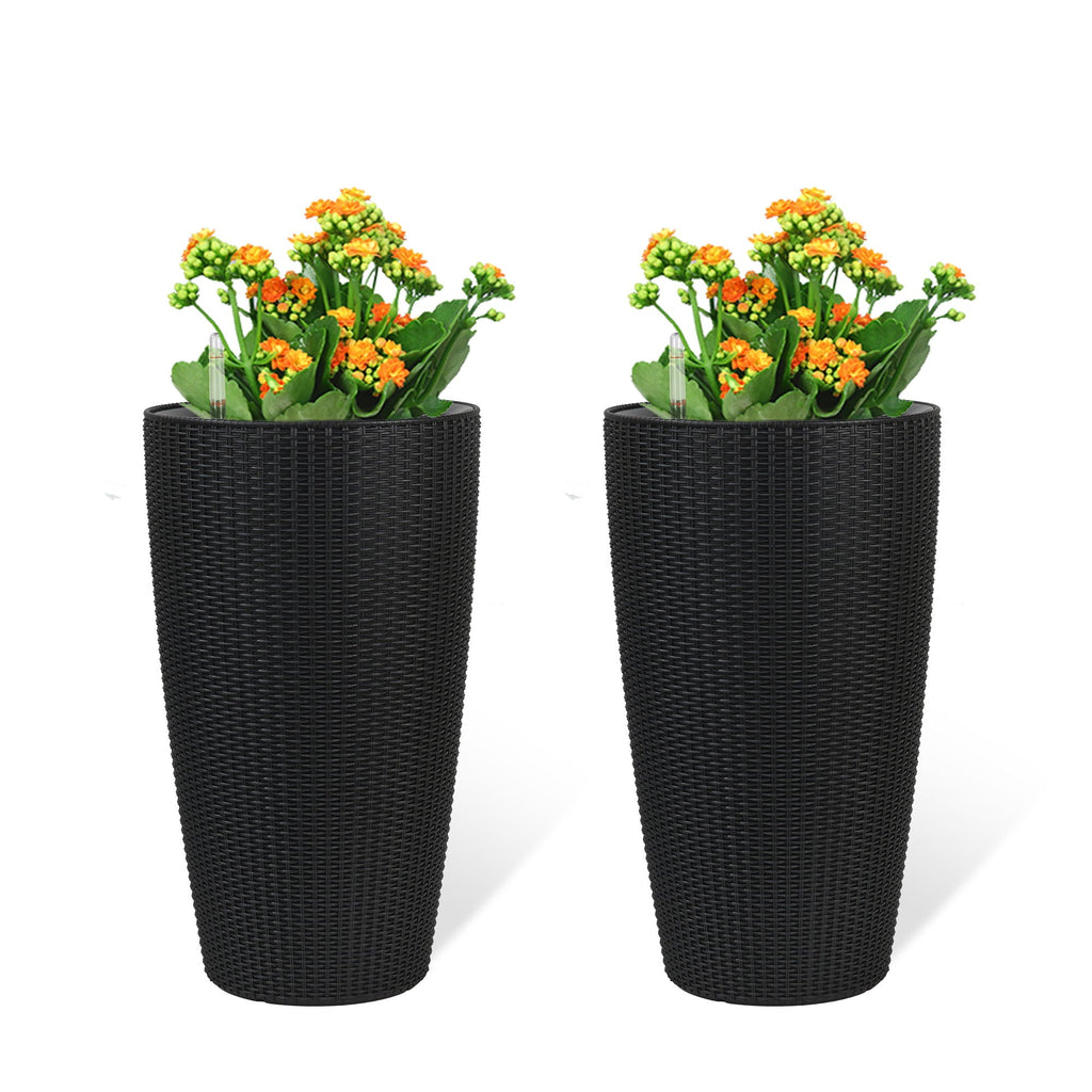 Tall Planters Set With Water Level Monitor And Auto Watering