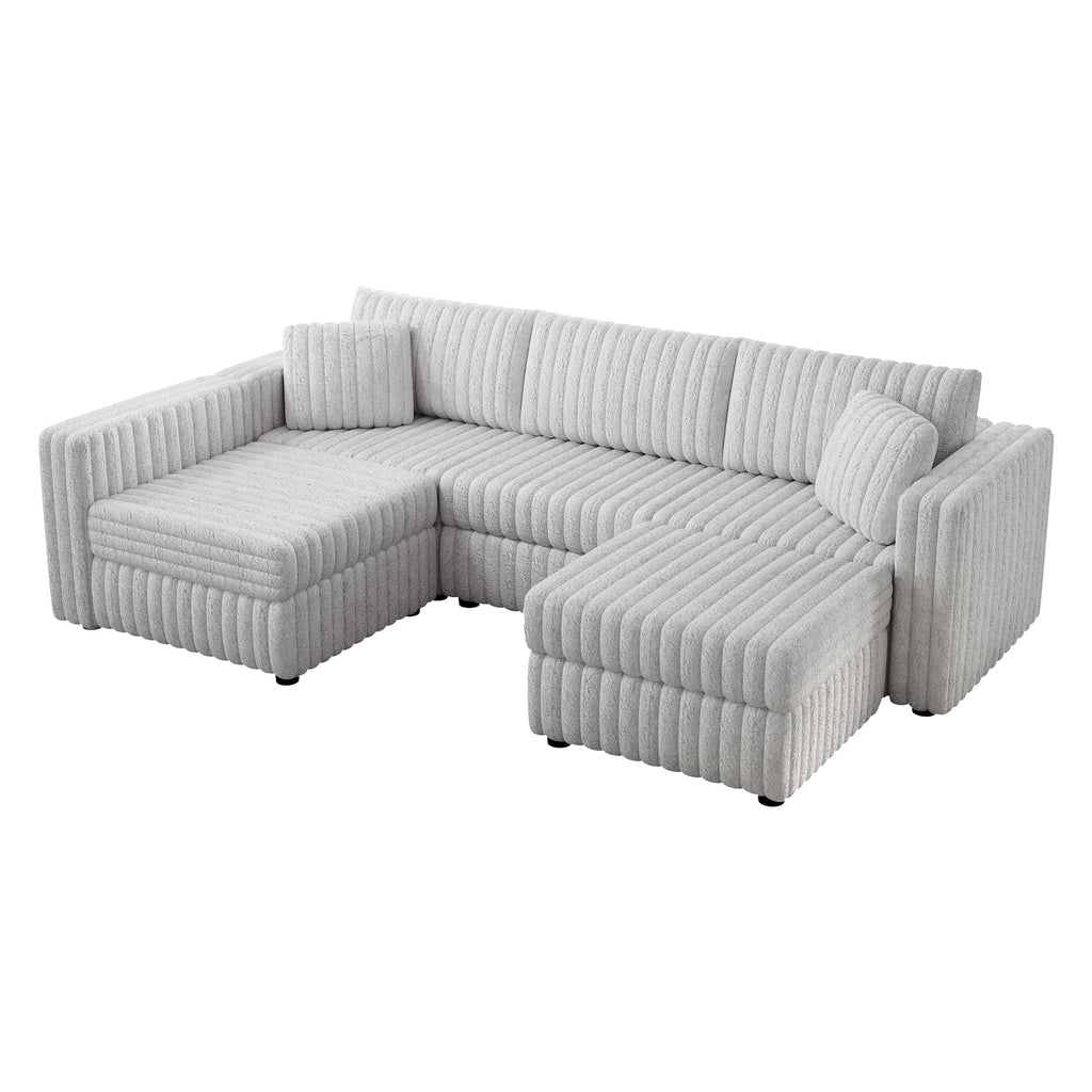 106.3" U-Shaped 4-Person Sofa with Ottoman