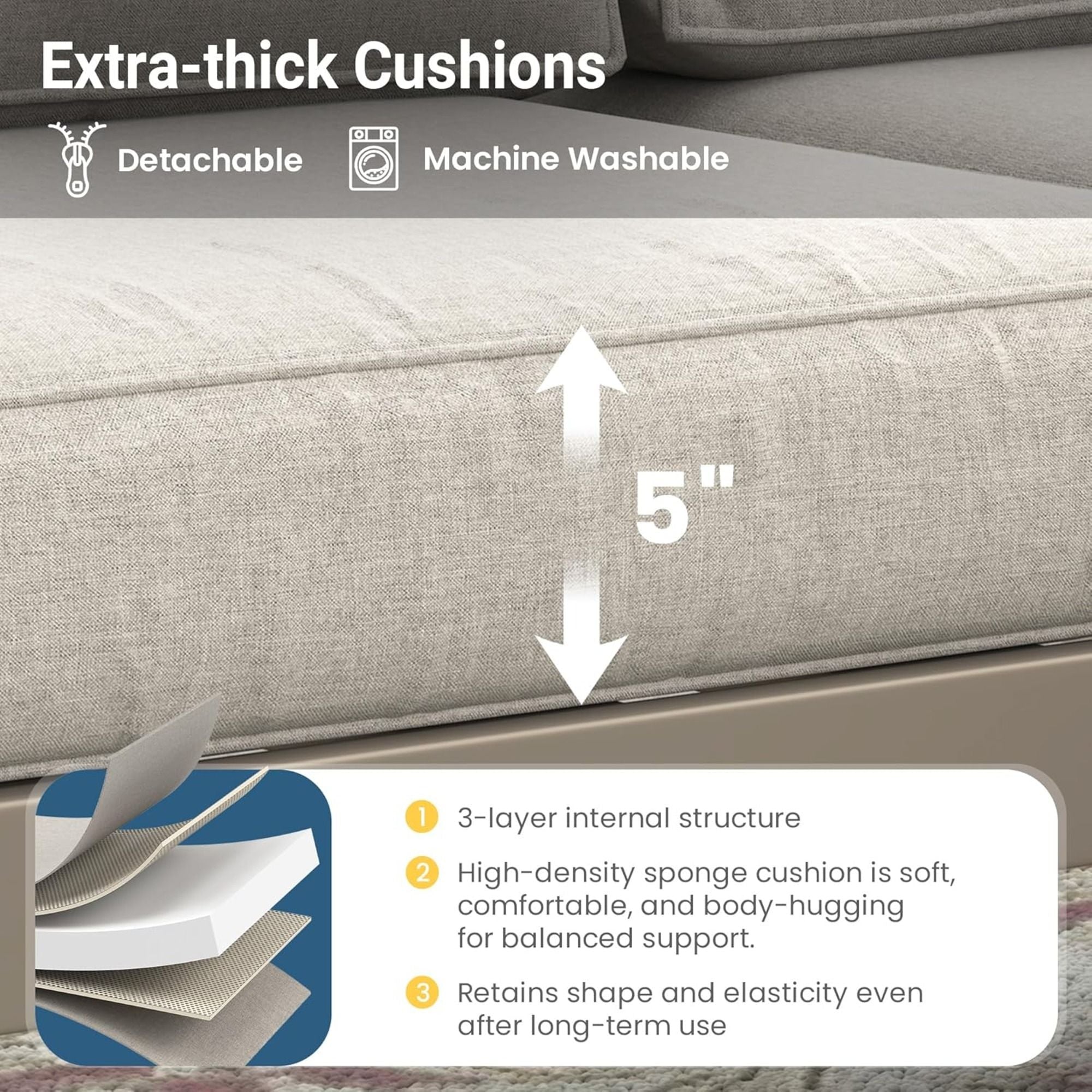 All-Weather Patio Ottomans With Thick Cushions (Set of 2)