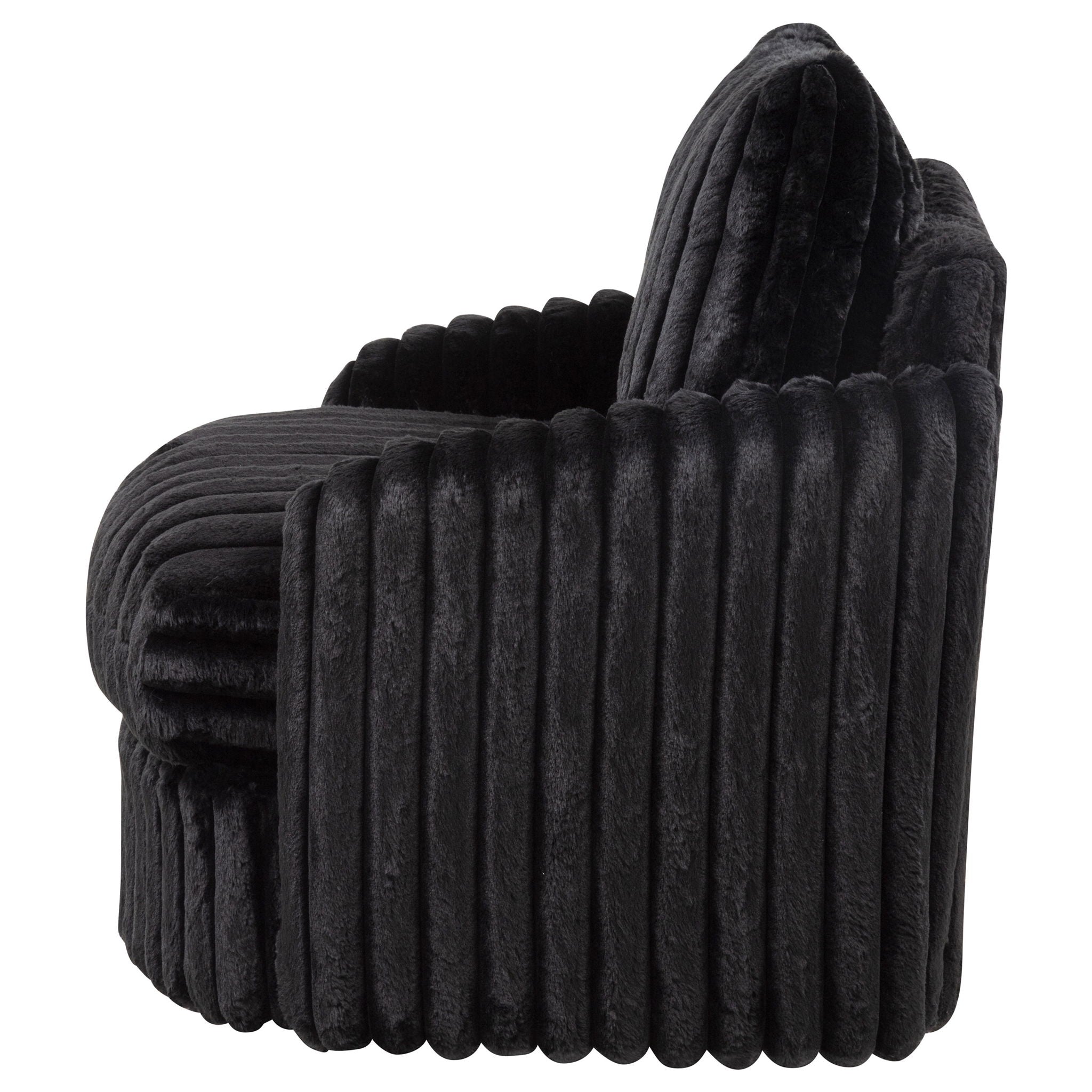 Sarco Corduroy Upholstered Swivel Accent Arm Chair Black