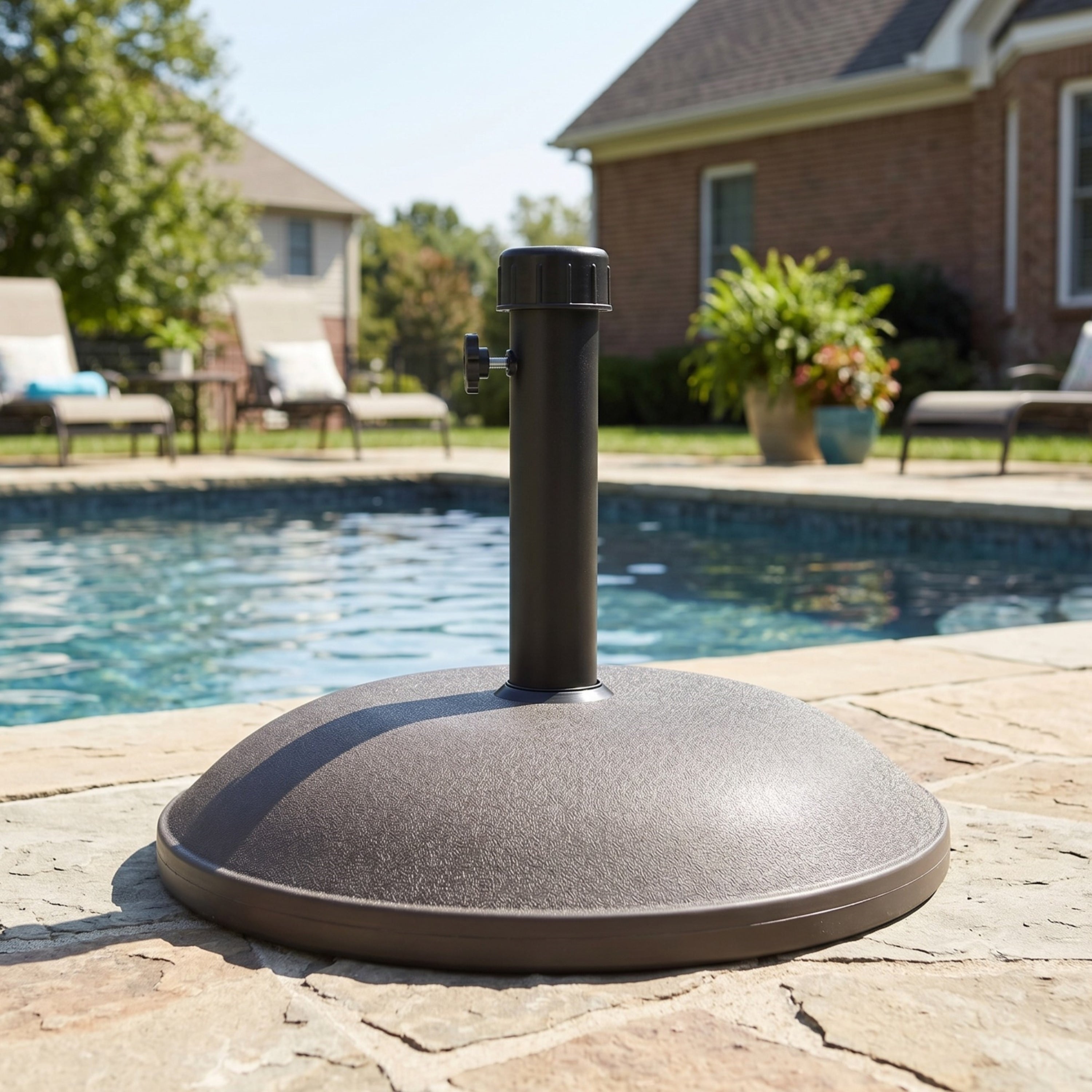 Ander Outdoor 68-Pound Round Umbrella Base - Brown