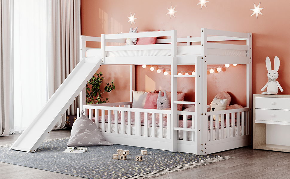 Functional Bunk Bed & Convertible Ladder And Slide