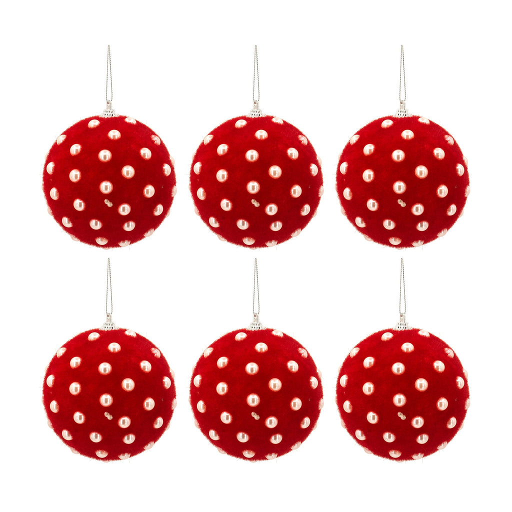 D3.9" Christmas Ball Ornaments, Set of 6
