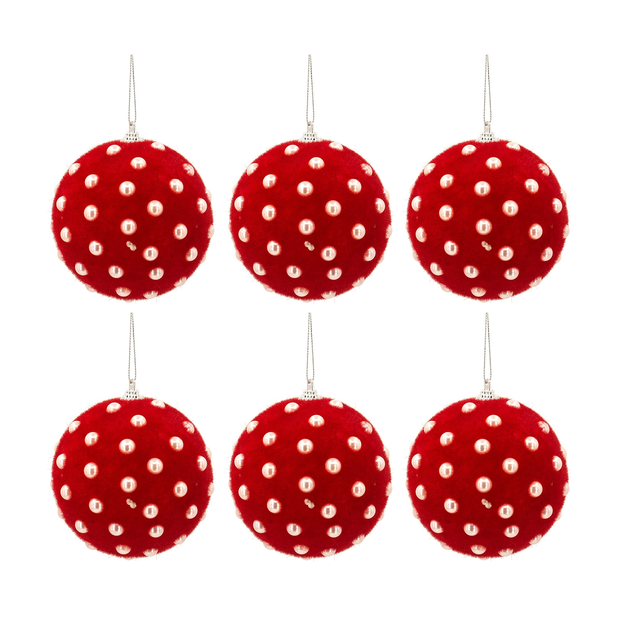 D3.9" Christmas Ball Ornaments, Set of 6