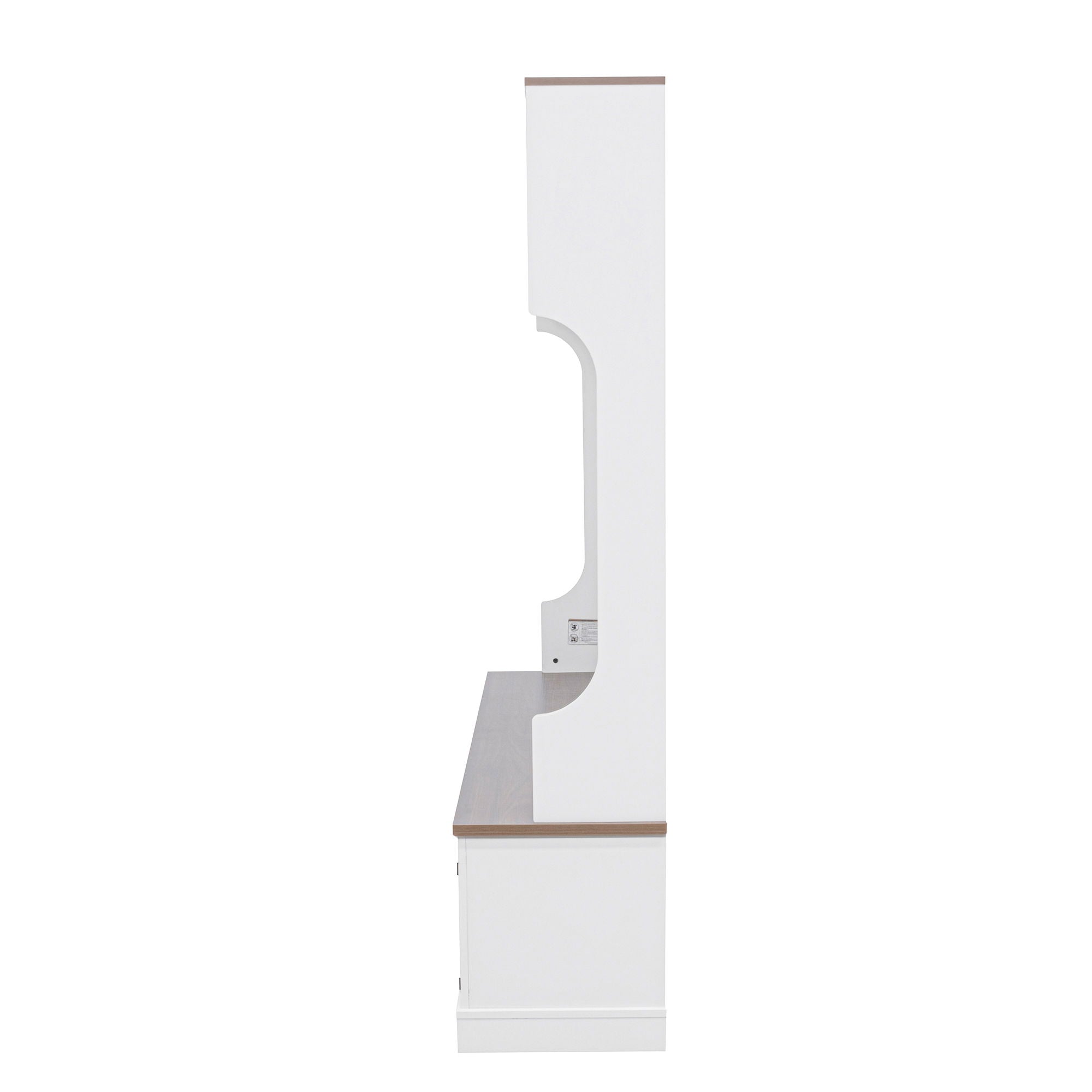 Hall Tree With Bench And Shoe Storage, 5 In 1 Entryway Organizer Cabinet With Coat Rack, 4 Shoe Cubbies & 7 Hooks - White