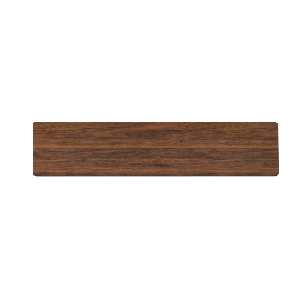 Fluted TV Stand With Storage Drawers And Cabinets For TVs Up To 80", Soft-Close Hinges, Cable Management - Walnut