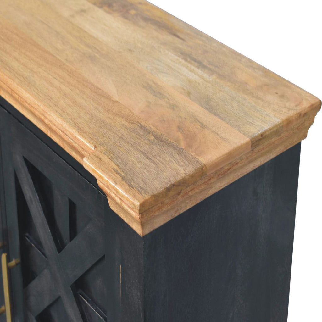 Solid Wood Regal Rustic Sideboard - 6 Compartments