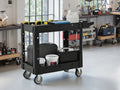 Two-Shelf Utility Cart with Wheels, 600 lbs Capacity