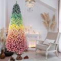 6ft Rainbow Gradient Flocked PVC Christmas Tree