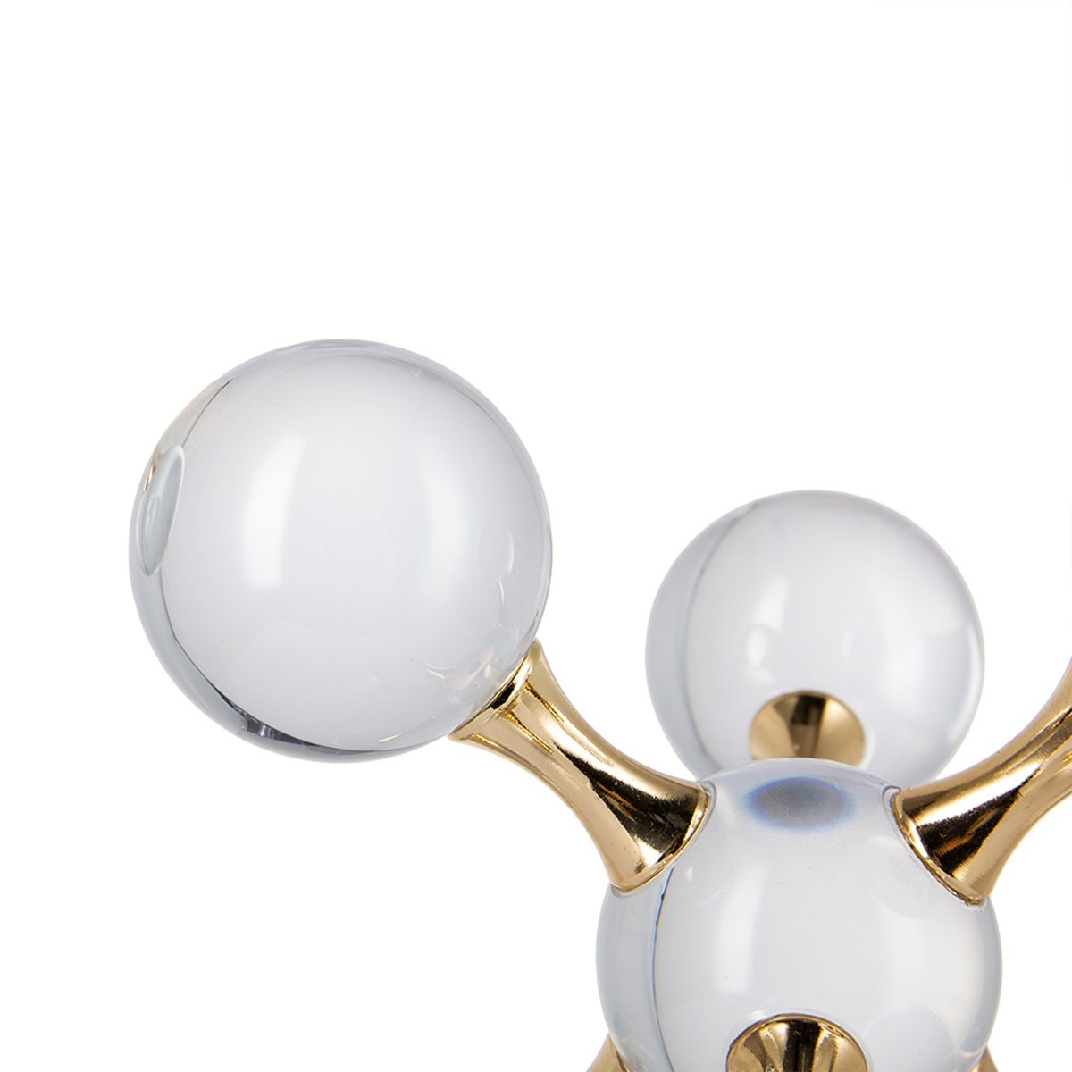 7.9" x 7.9" x 7.9" Clear and Gold Decorative Sculpture
