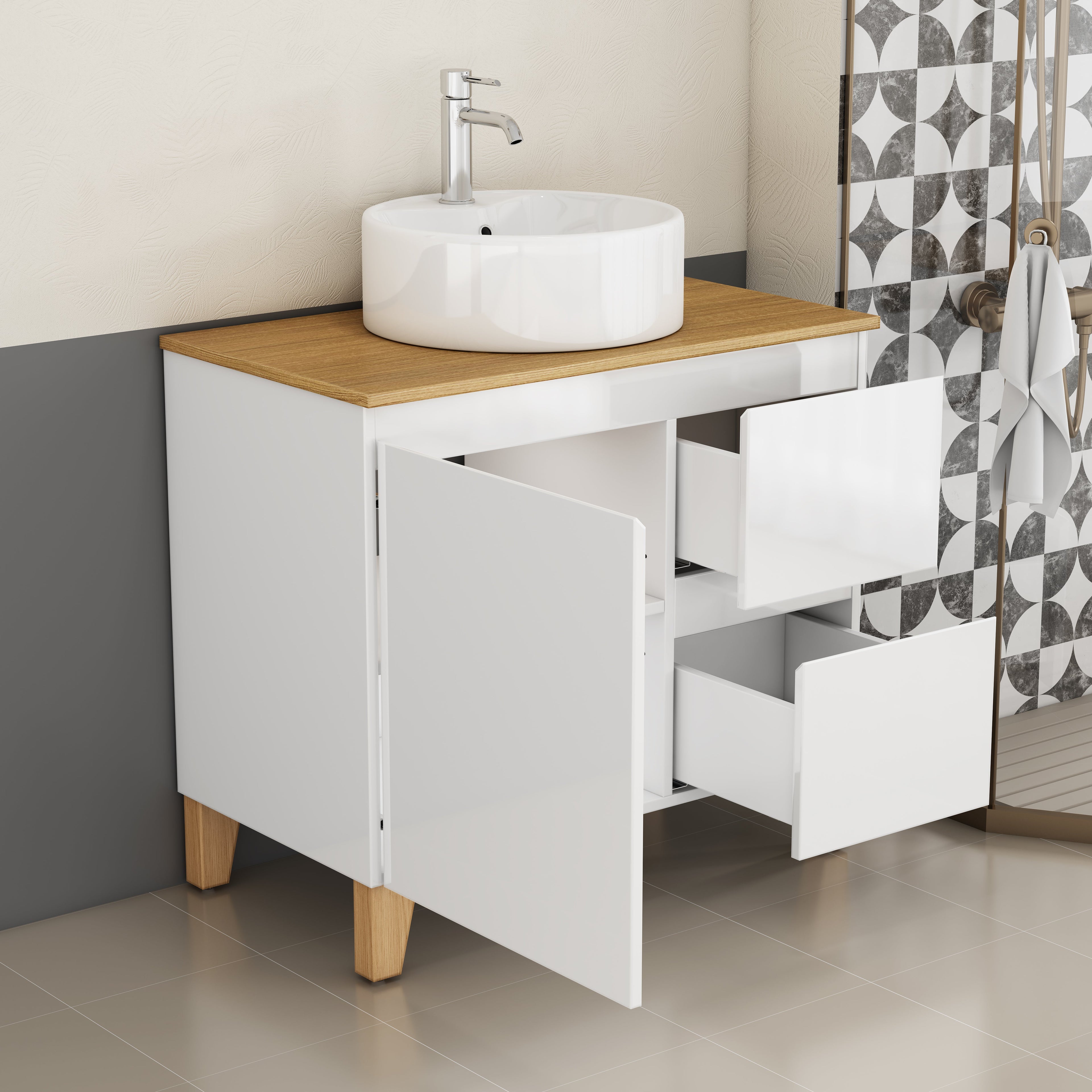 31.5-Inch Modern Bathroom Vanity with Sink Combo