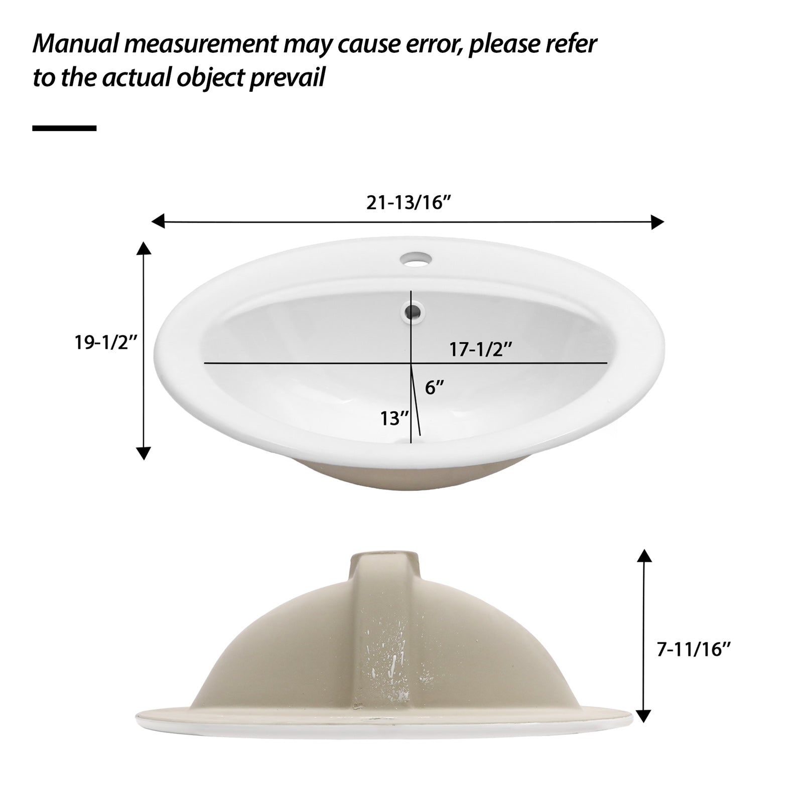 21.8 Inch Drop-In Bathroom Sink