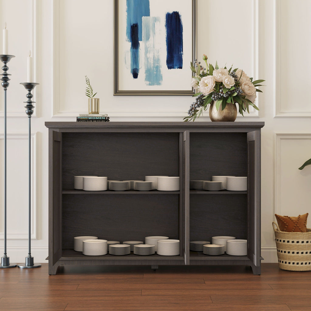 3 Door Mirrored Sideboard Cabinet With Adjustable Shelves