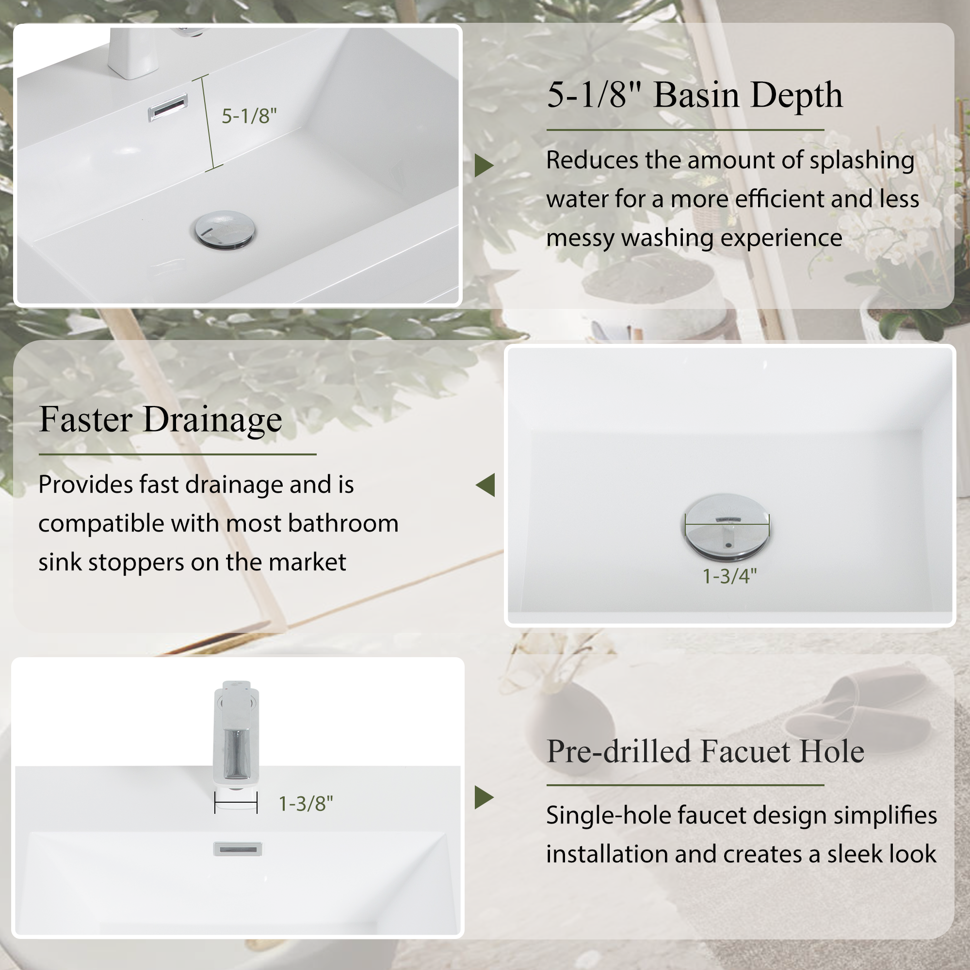 60" Wall-Mounted Bathroom Vanity with Double Sinks