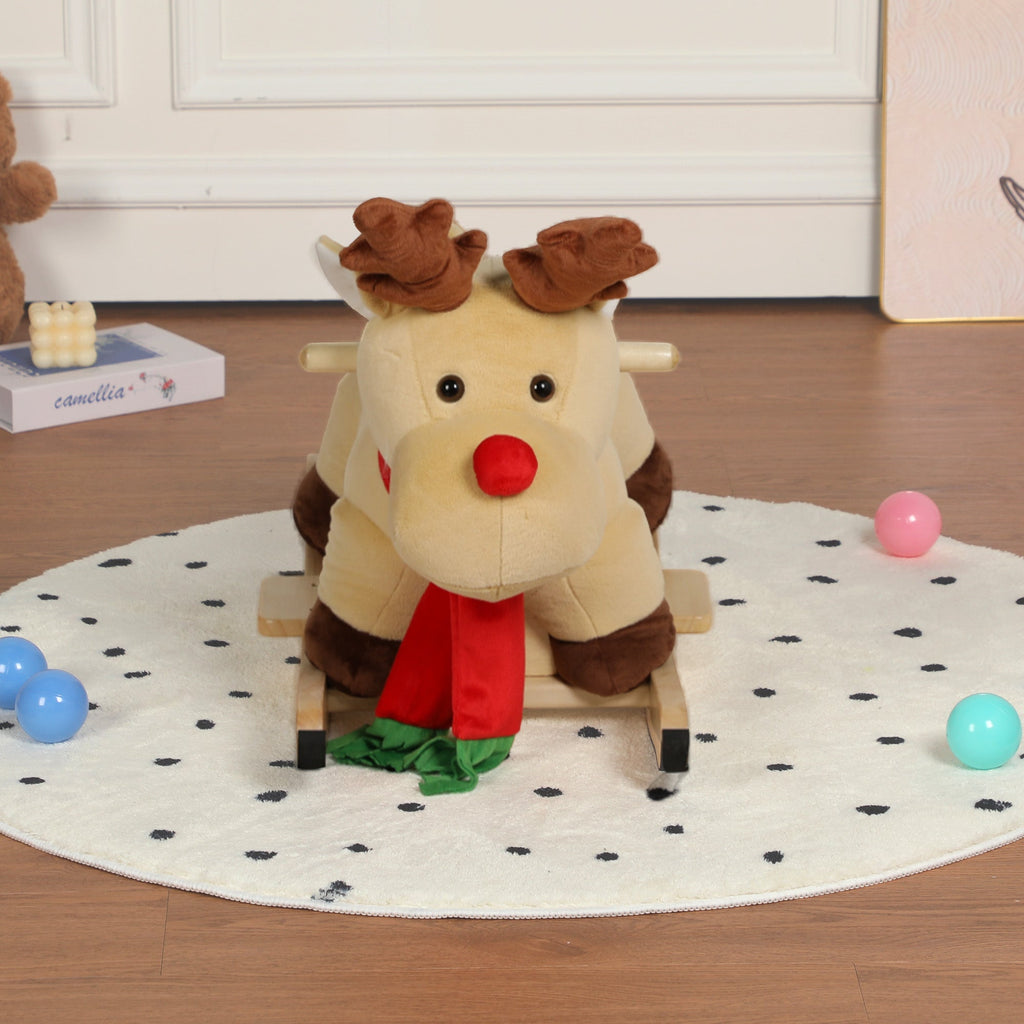 Kids Ride-On Rocking Horse Toy with Jingle Bells