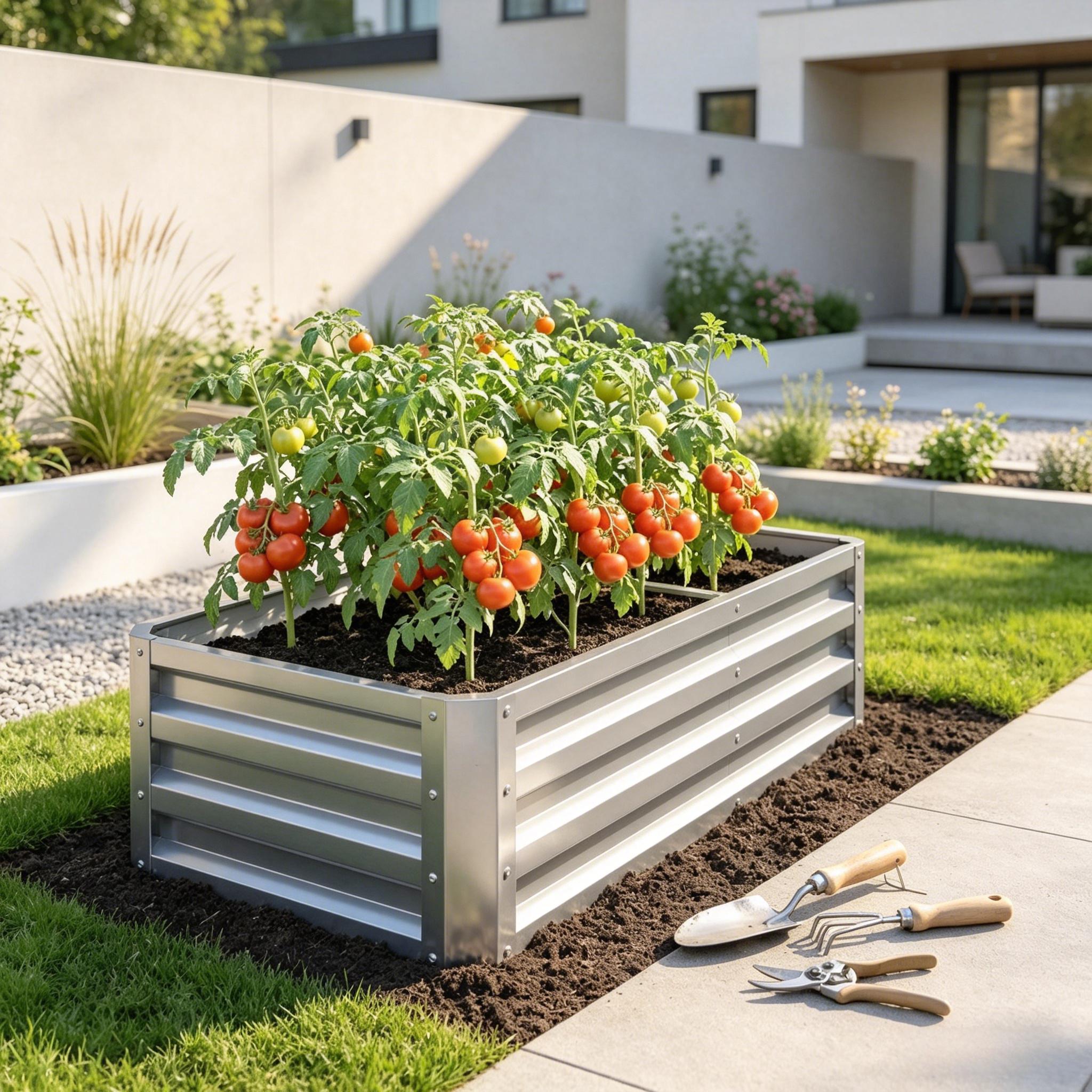 Galvanized Raised Garden Bed, 4' x 2' x 1'